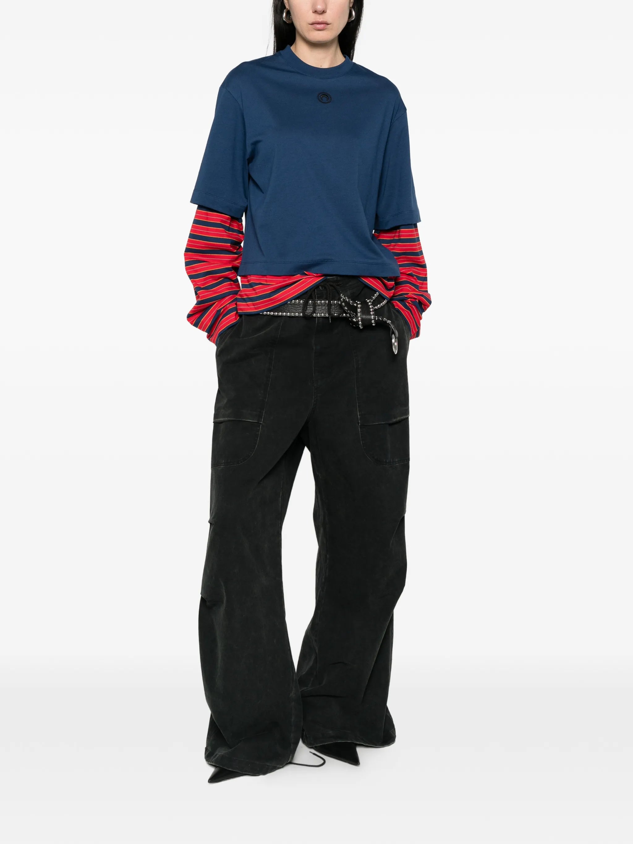 logo striped T-shirt