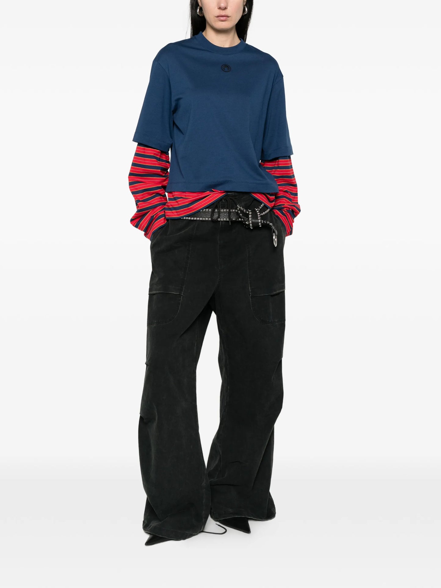 logo striped T-shirt