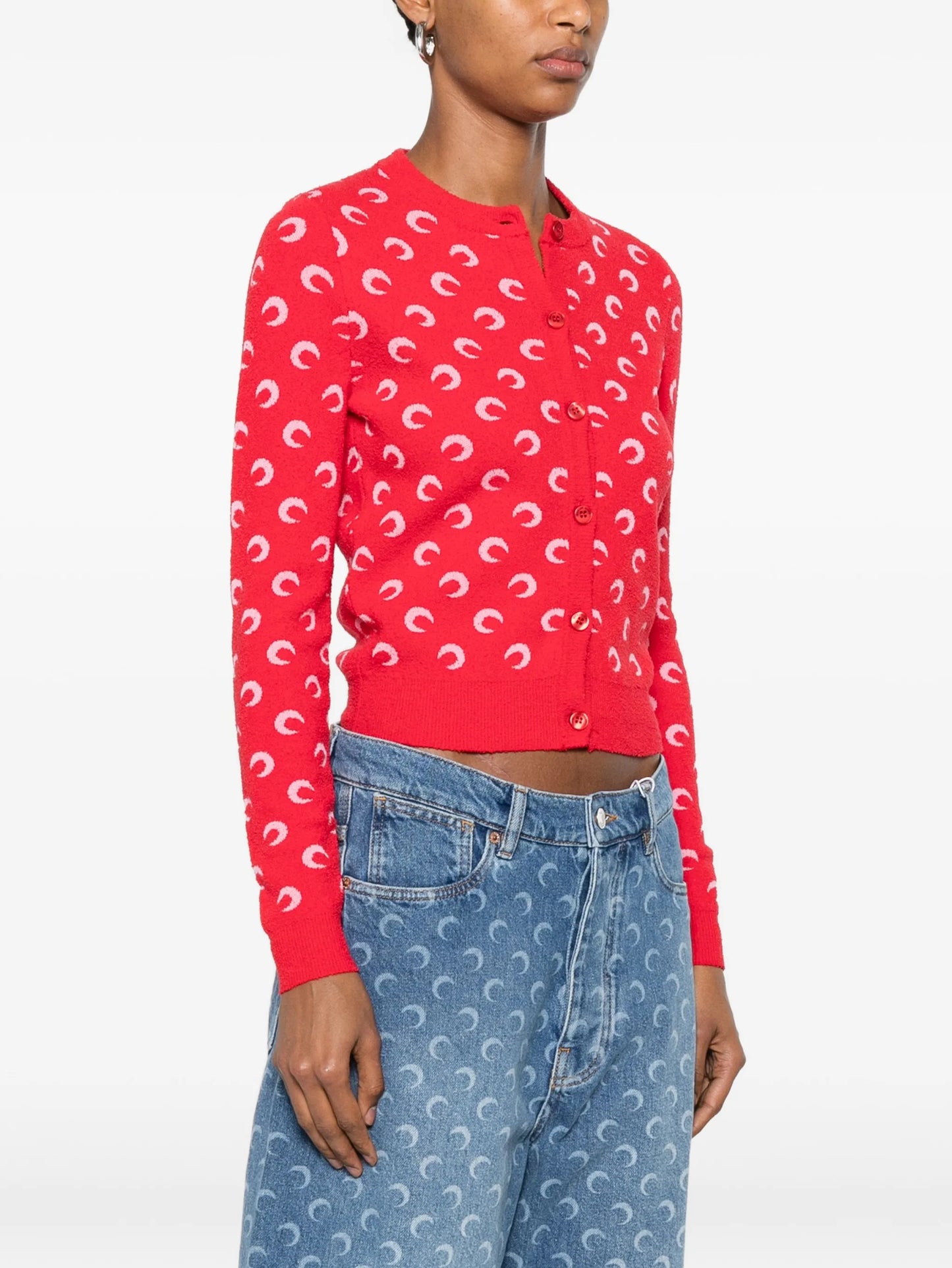Moon jacquard bouclette cardigan