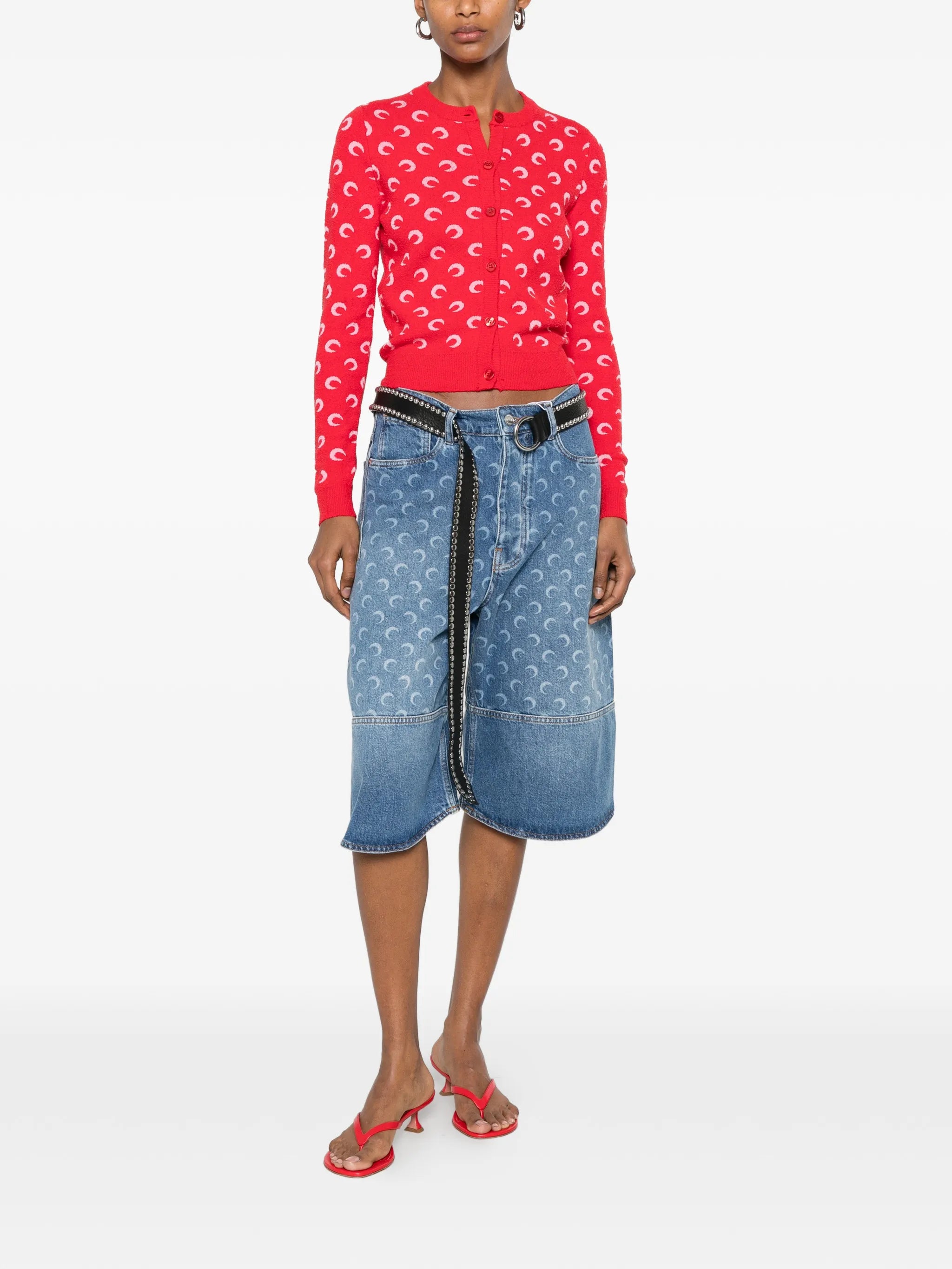 Moon jacquard bouclette cardigan