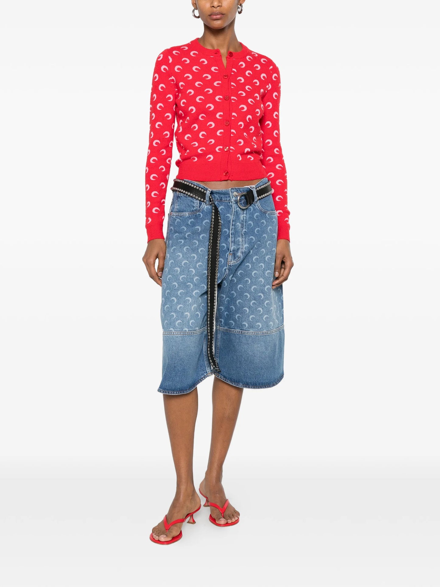Moon jacquard bouclette cardigan