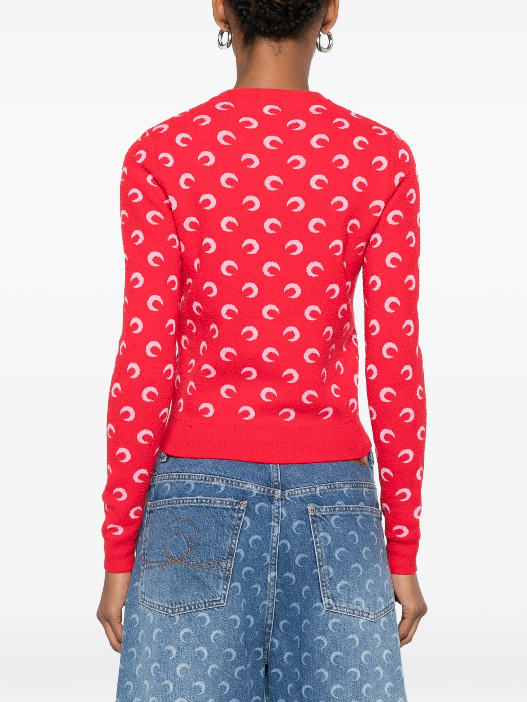 Moon jacquard bouclette cardigan