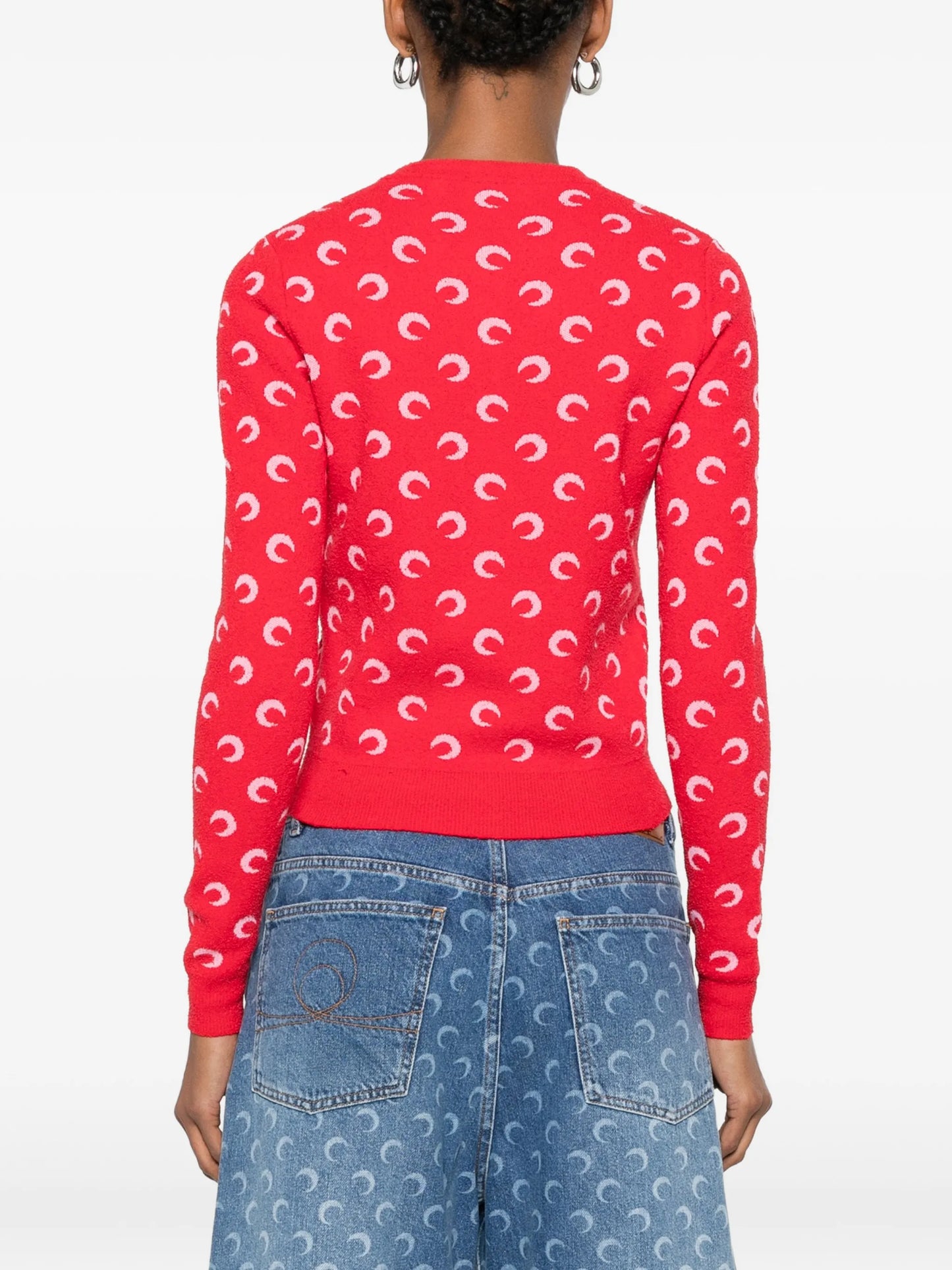 Moon jacquard bouclette cardigan
