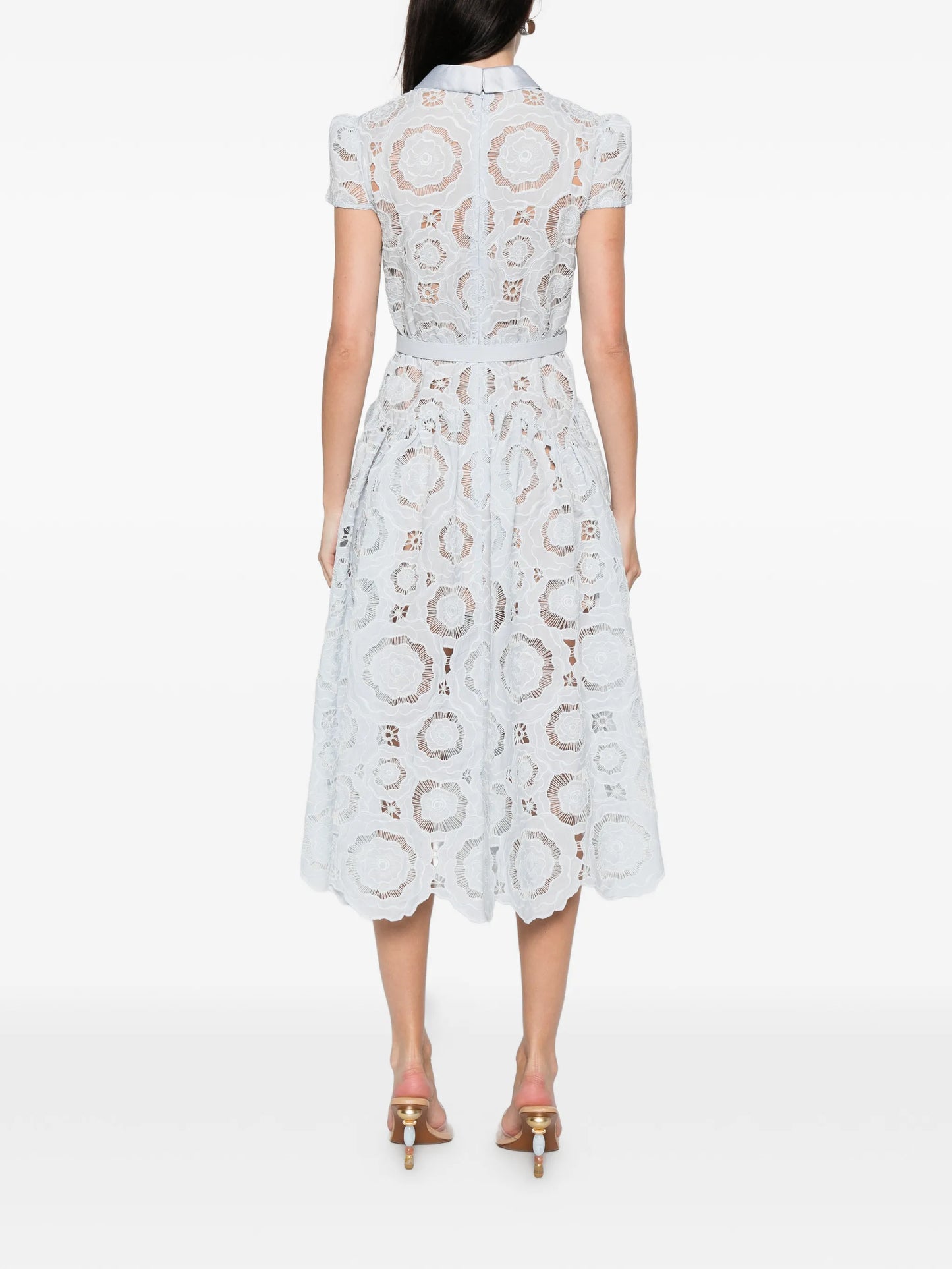 floral-lace midi dress