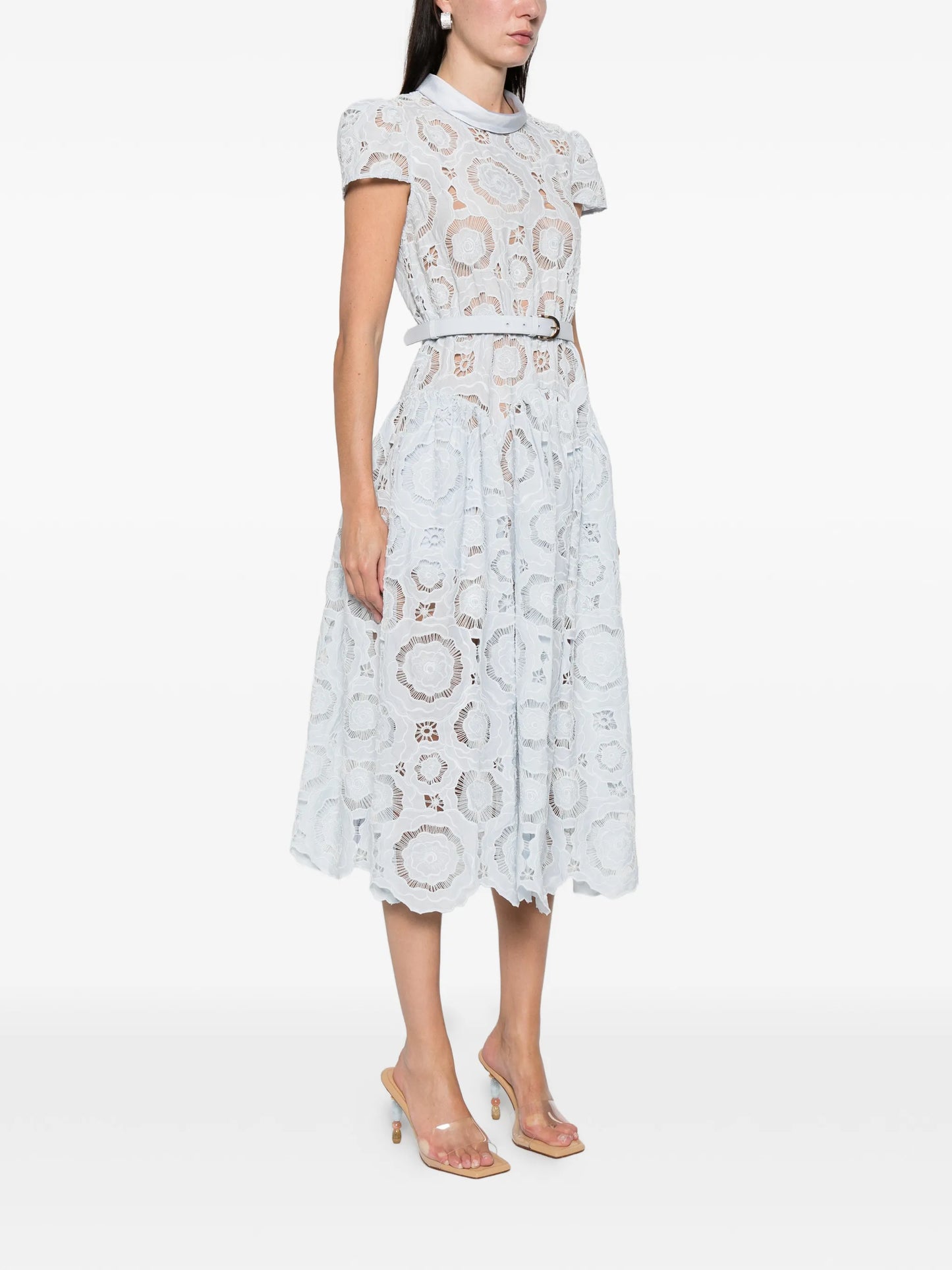 floral-lace midi dress