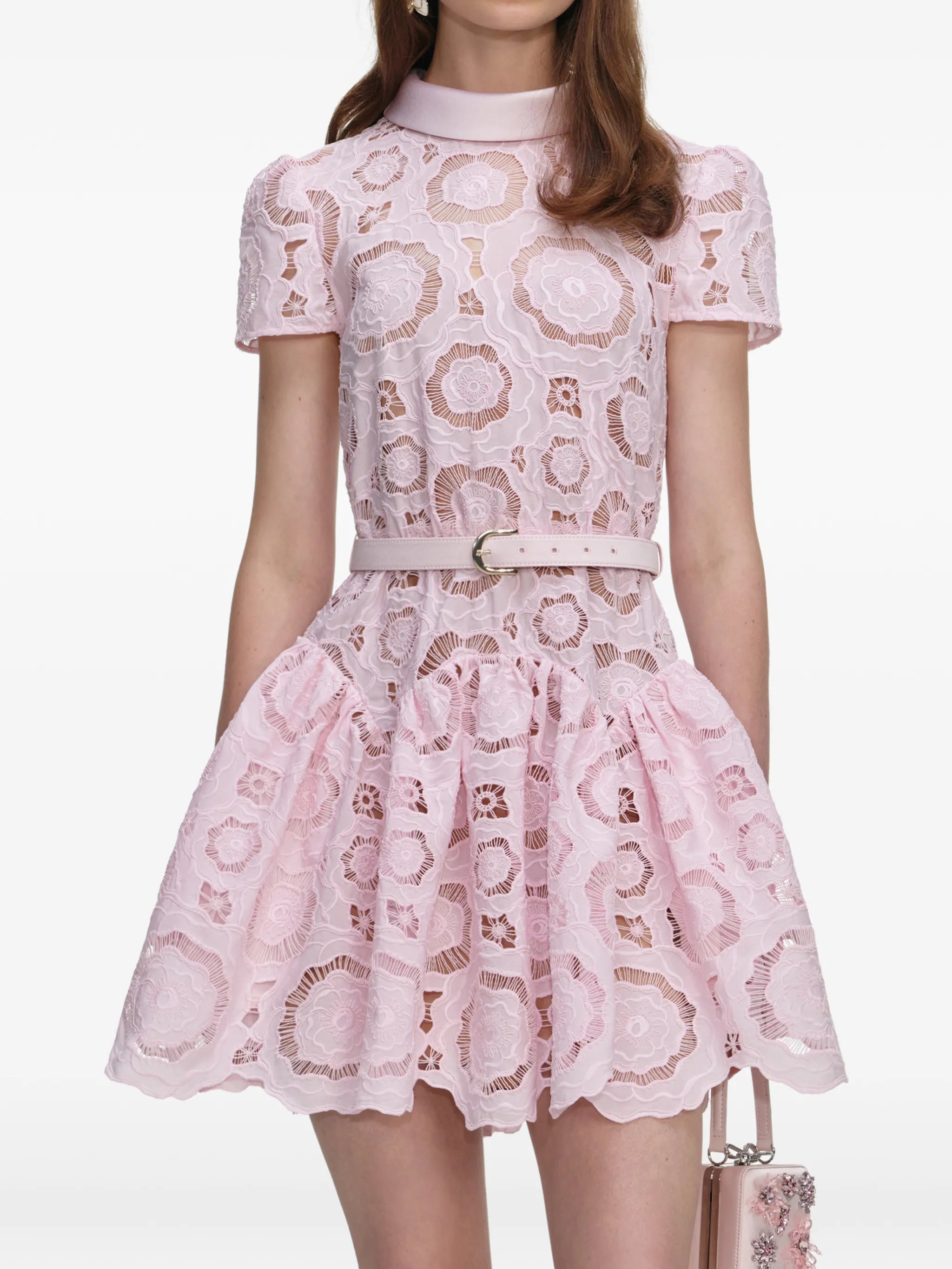 floral lace mini dress