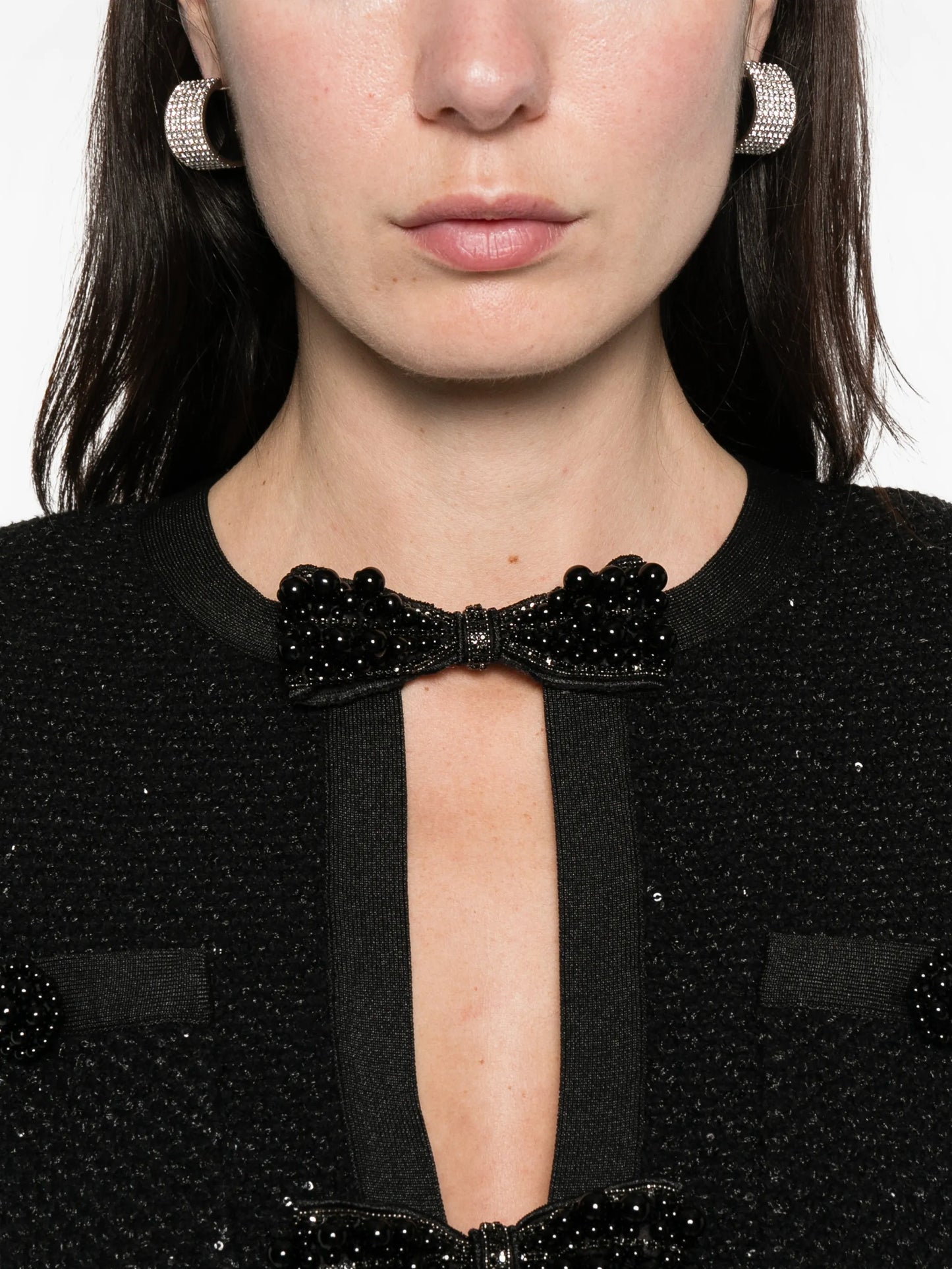 sequinned short-sleeve top