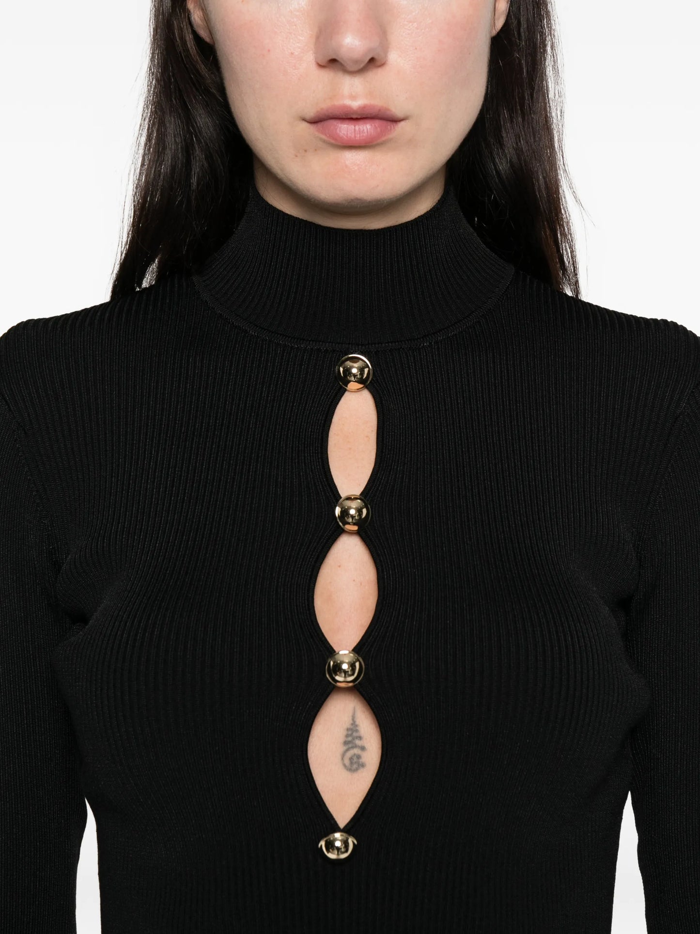 long-sleeve ribbed-knit top