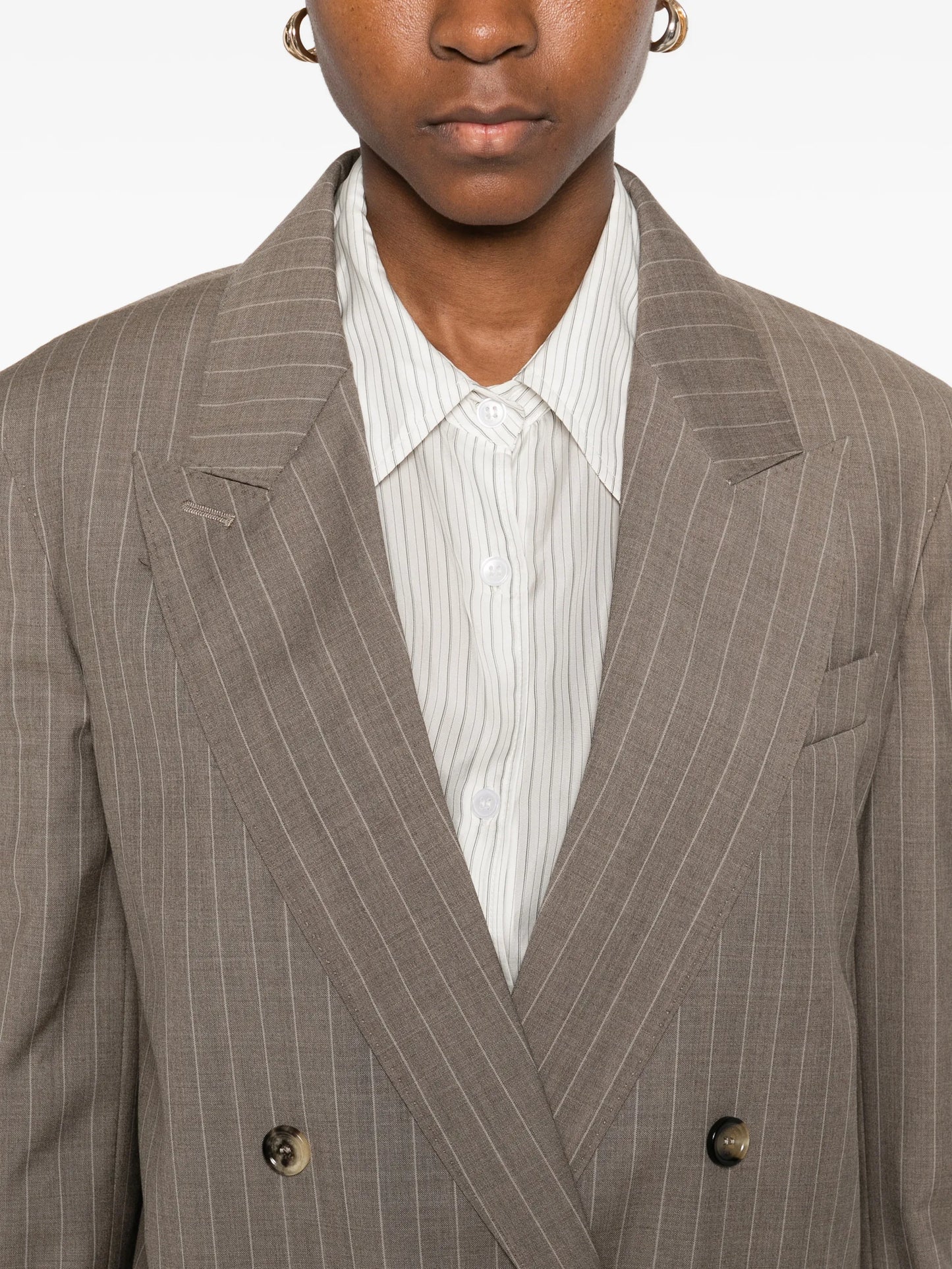 MXMACCIAIO pinstripe double-breasted blazer