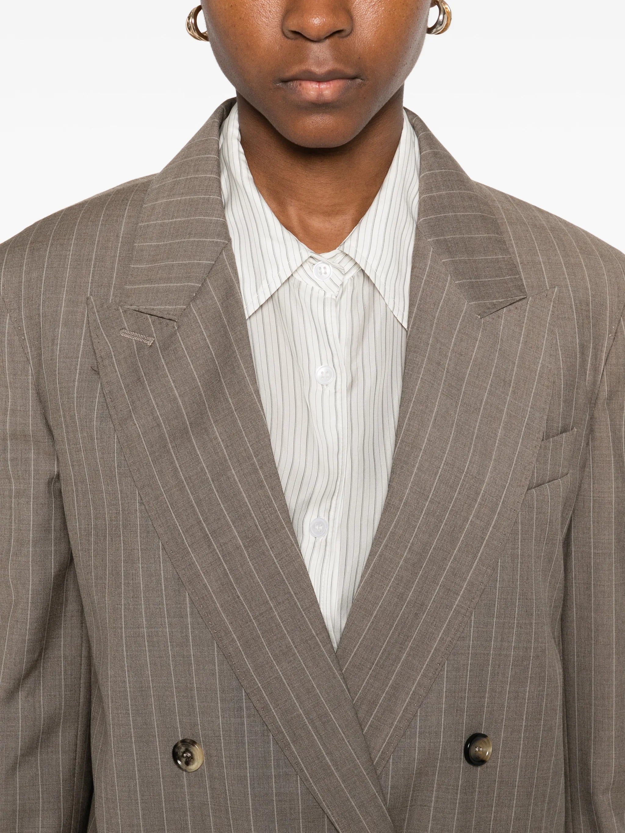 Acciaio pinstripe double-breasted blazer