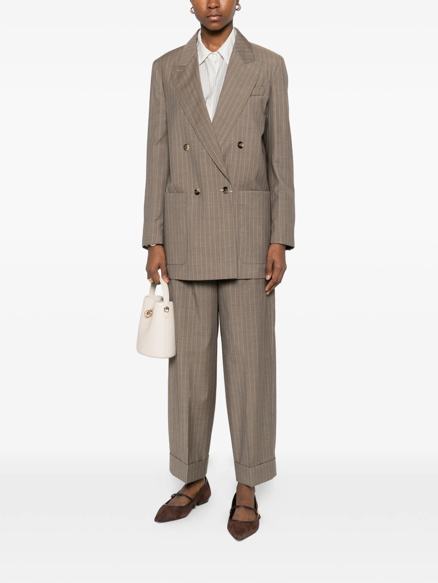 Acciaio pinstripe double-breasted blazer