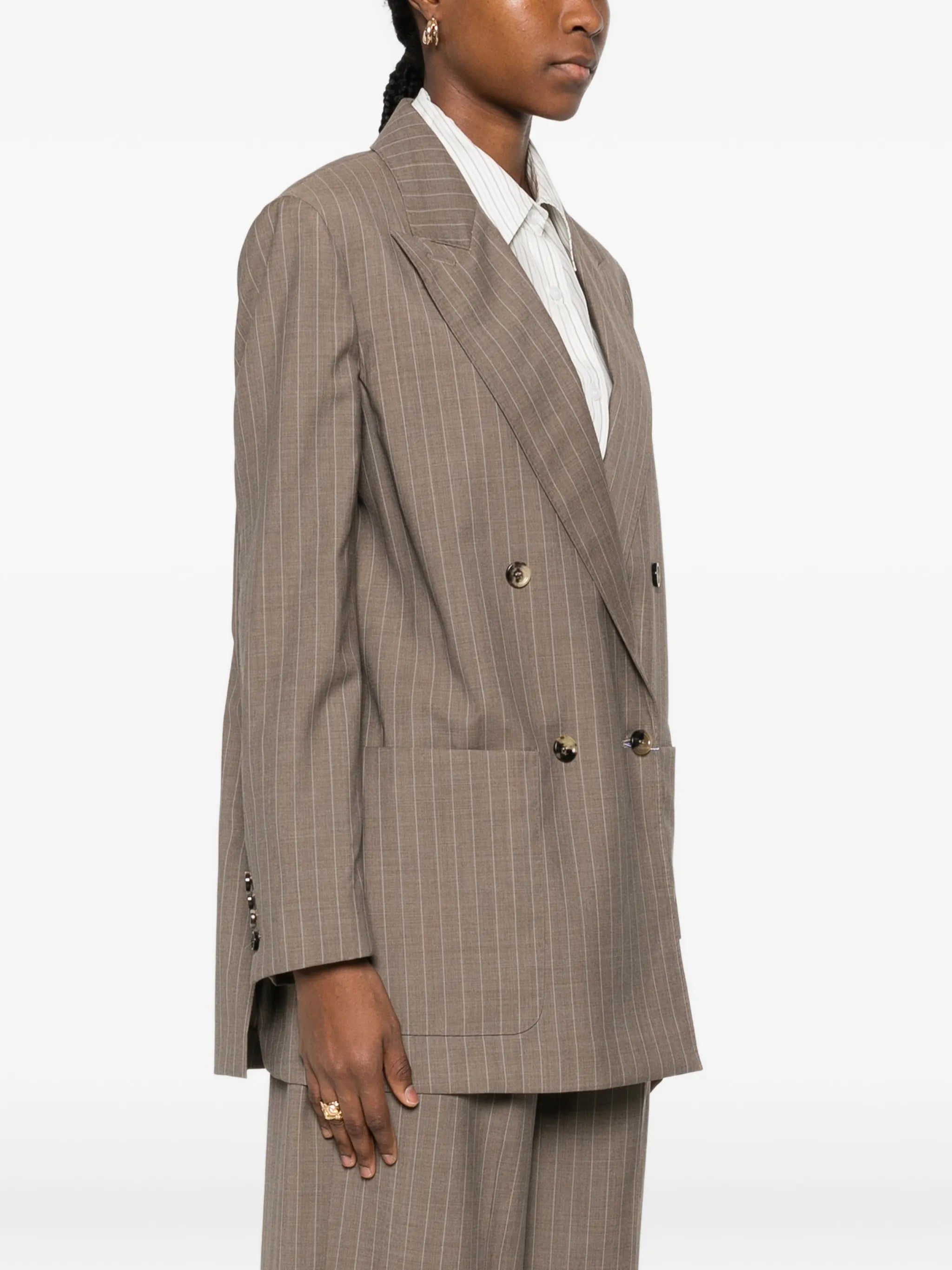 MXMACCIAIO pinstripe double-breasted blazer