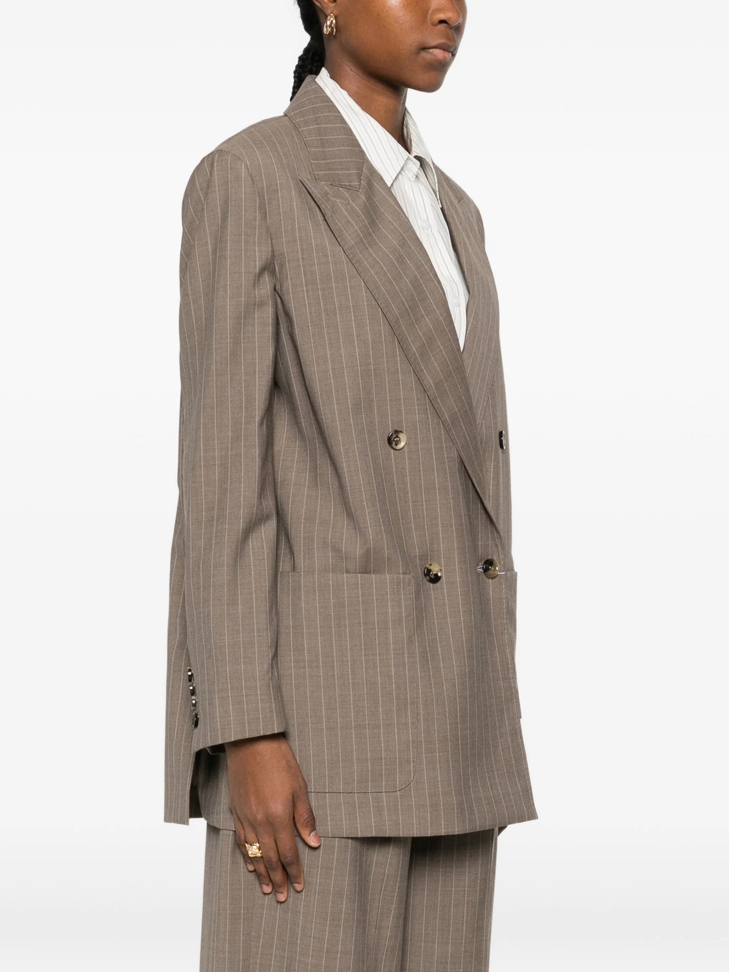 MXMACCIAIO pinstripe double-breasted blazer