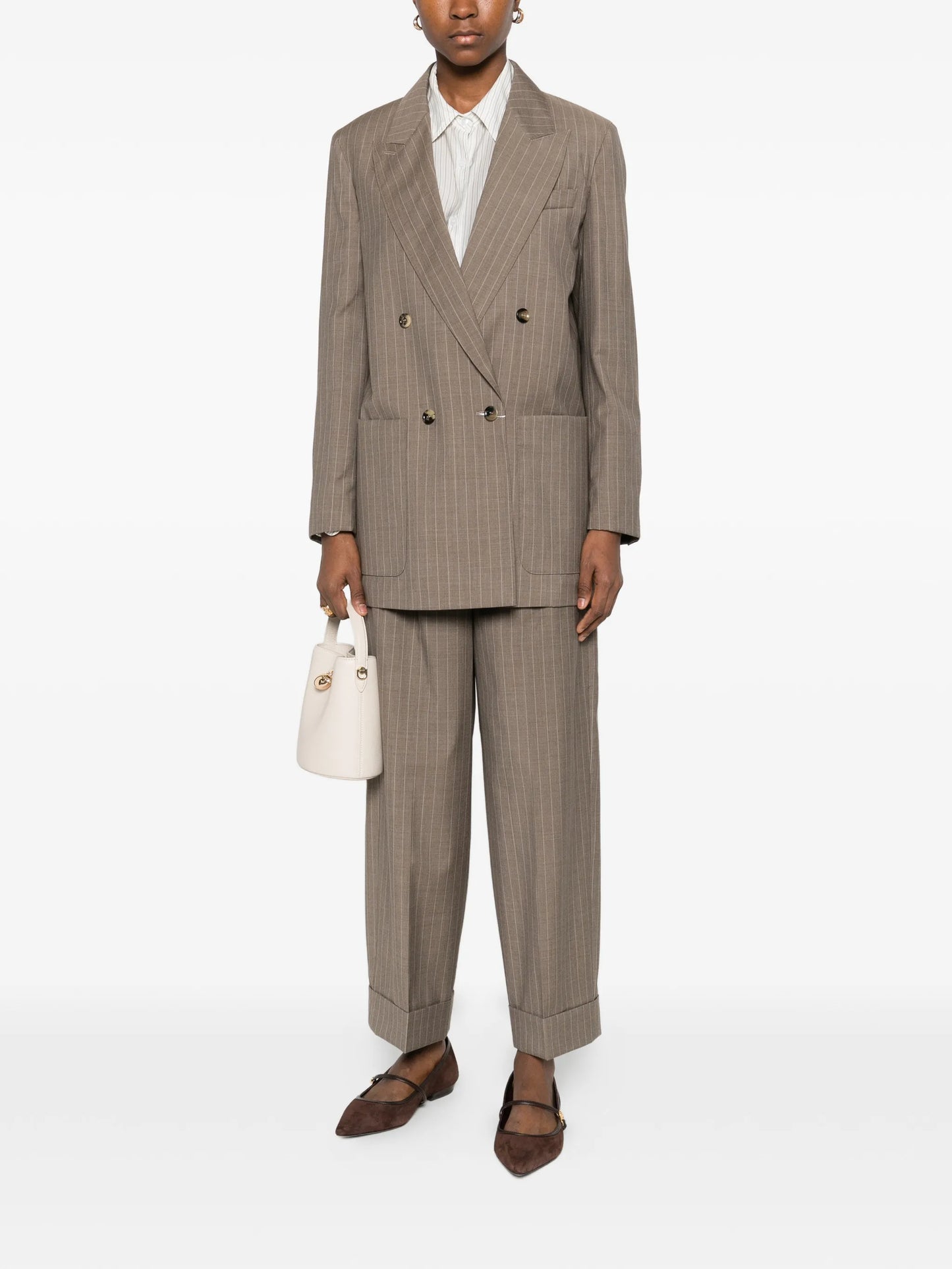 Manetta wool pinstripe trousers