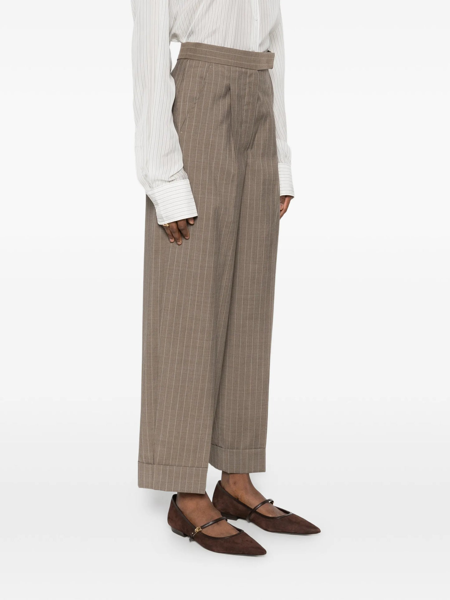 Manetta wool pinstripe trousers
