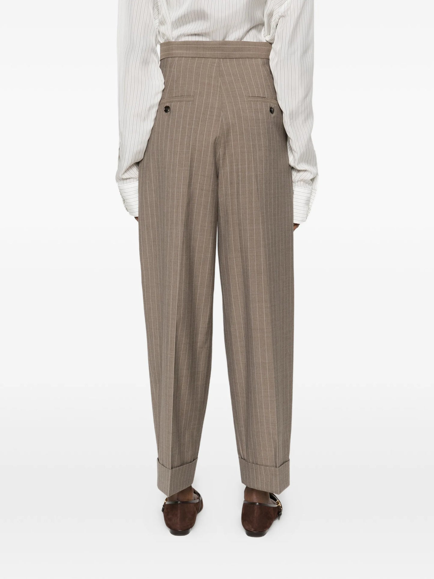 Manetta wool pinstripe trousers