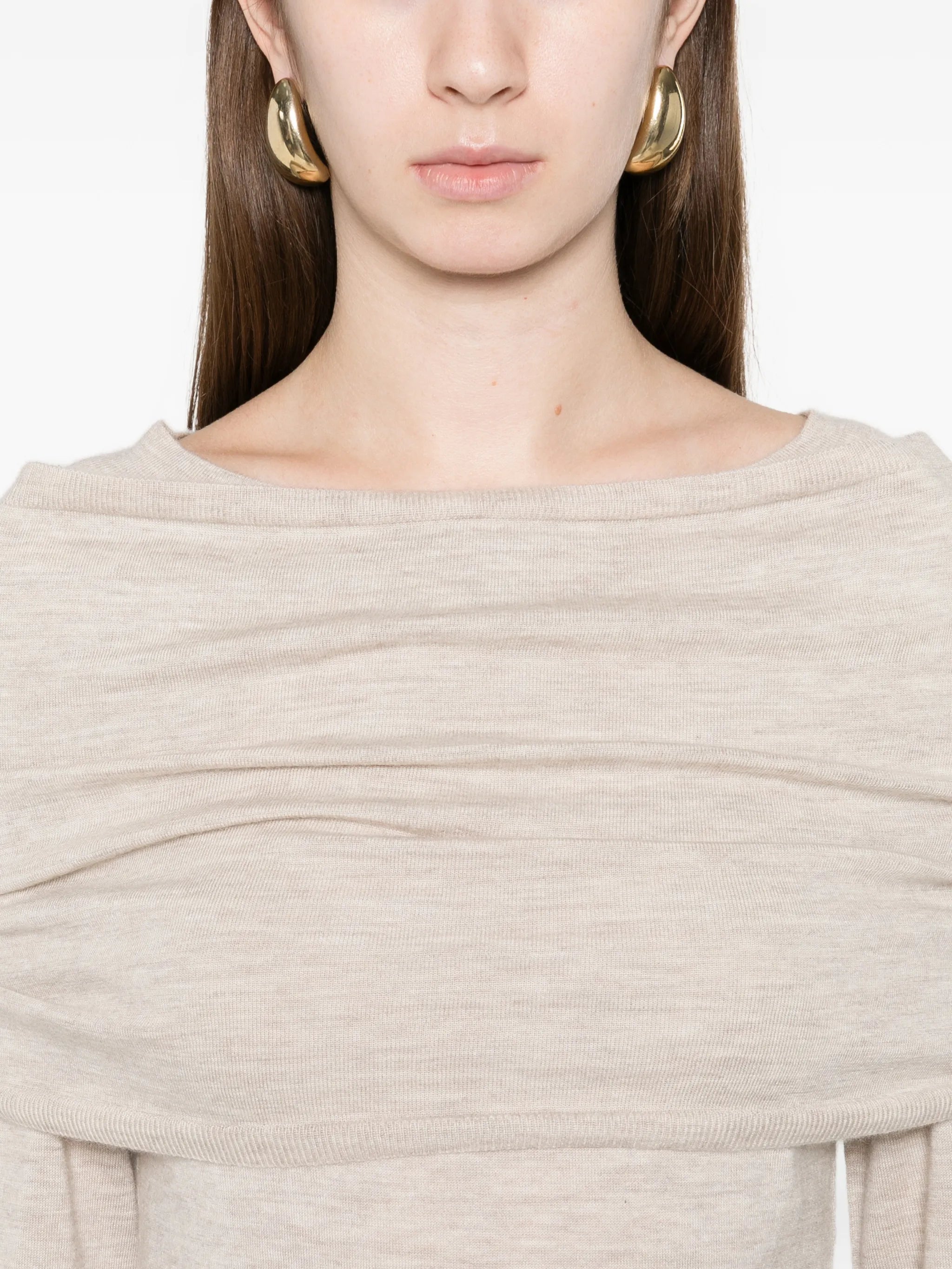 off-shoulder coordinated knitwear