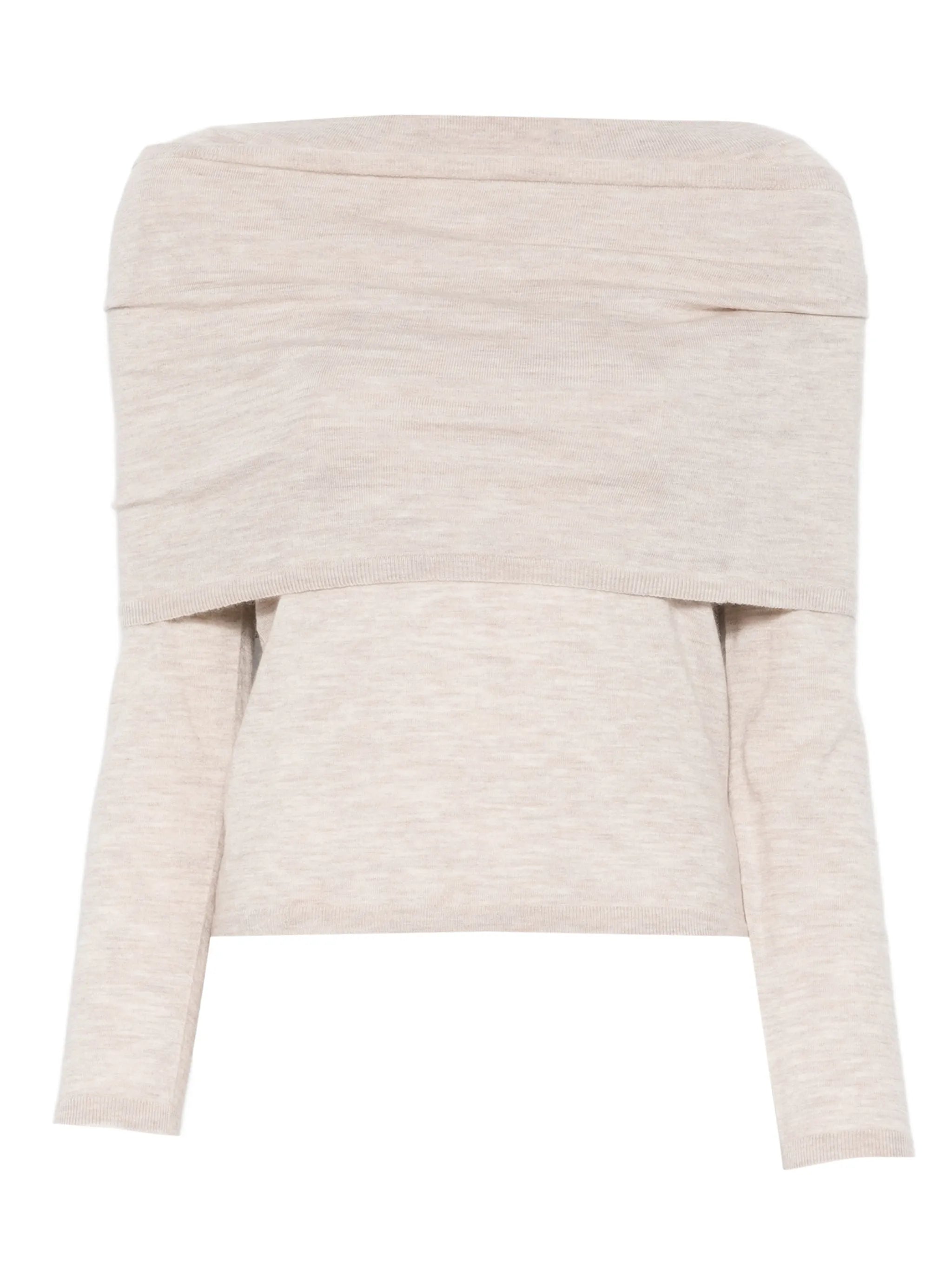 off-shoulder coordinated knitwear