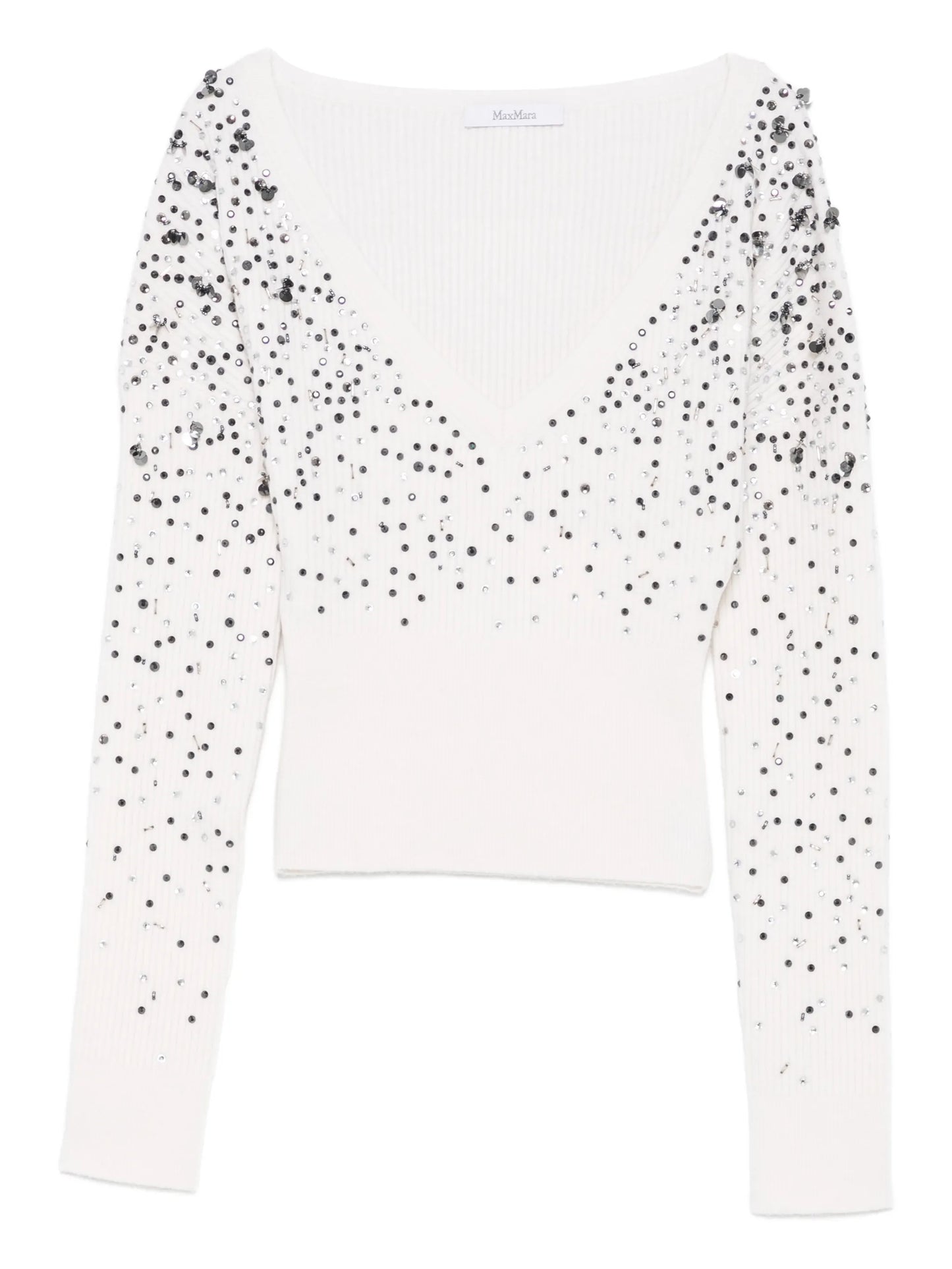 sequin v-neck knitwear