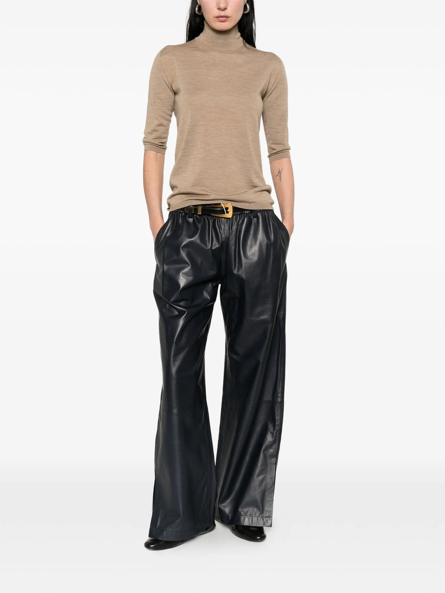Boa turtleneck quarter-sleeve sweater