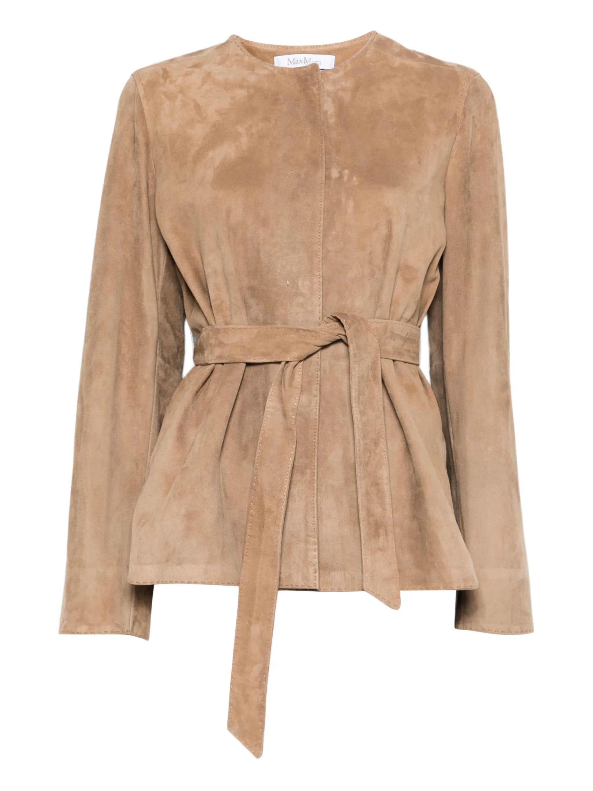 belted suede leather jacket