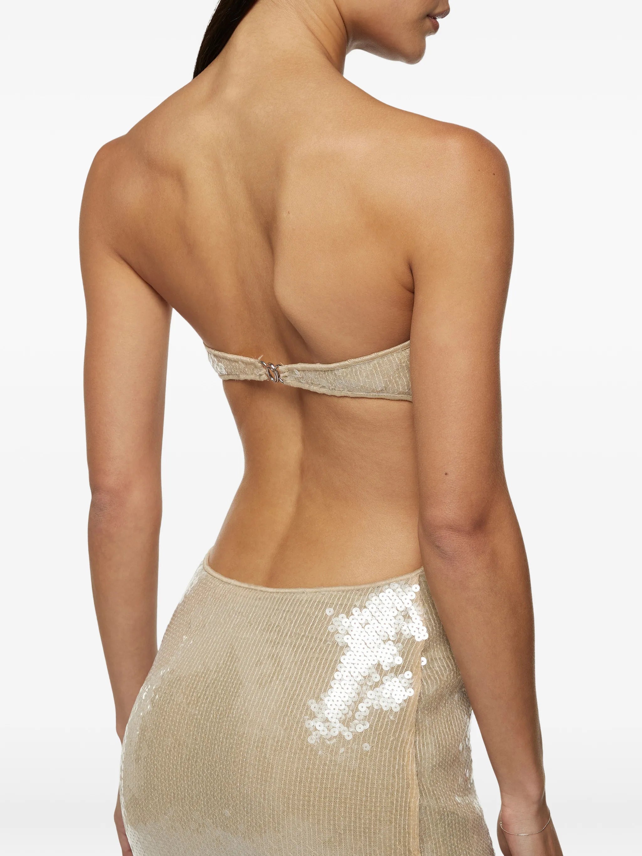 Marylin sequinned strapless midi dress