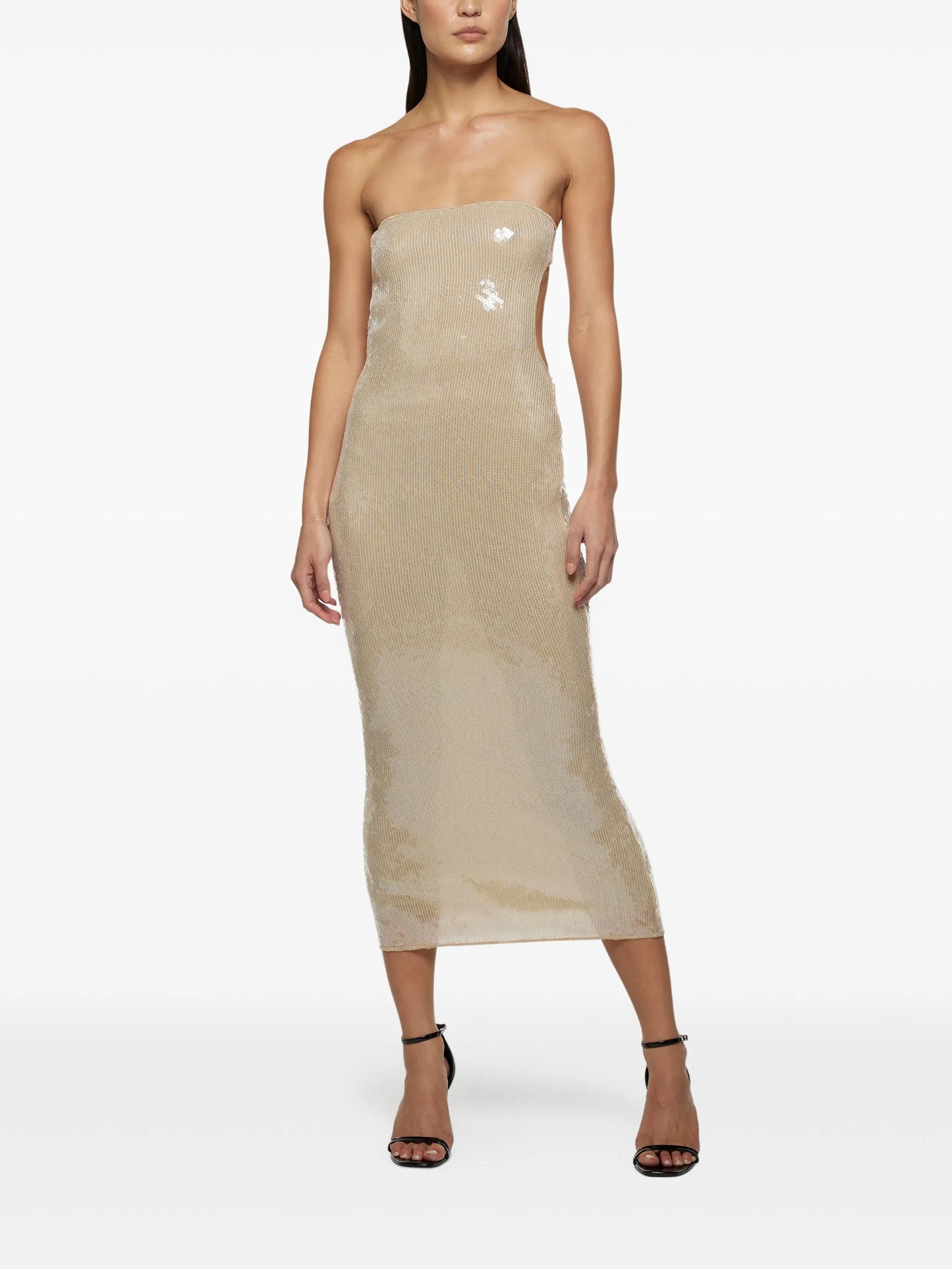 Marylin sequinned strapless midi dress