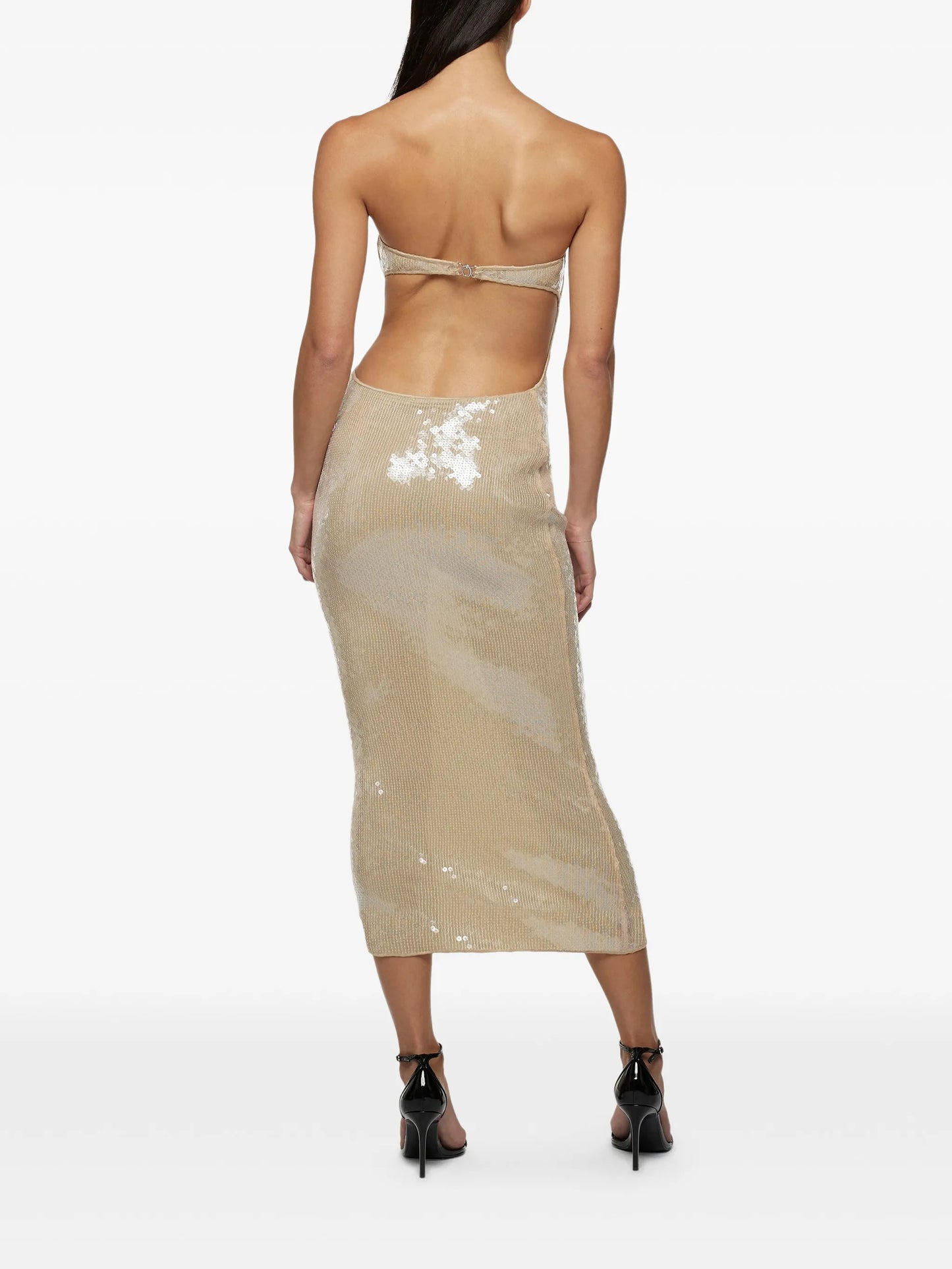 Marylin sequinned strapless midi dress