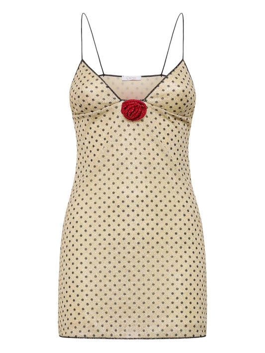 Lumière Rose Pois mini dress