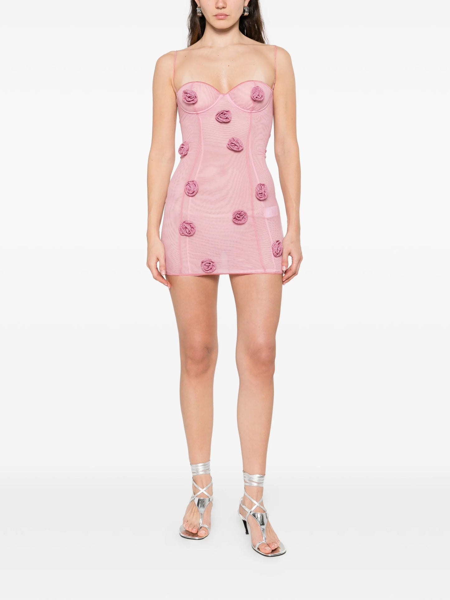 rose balconette mini dress