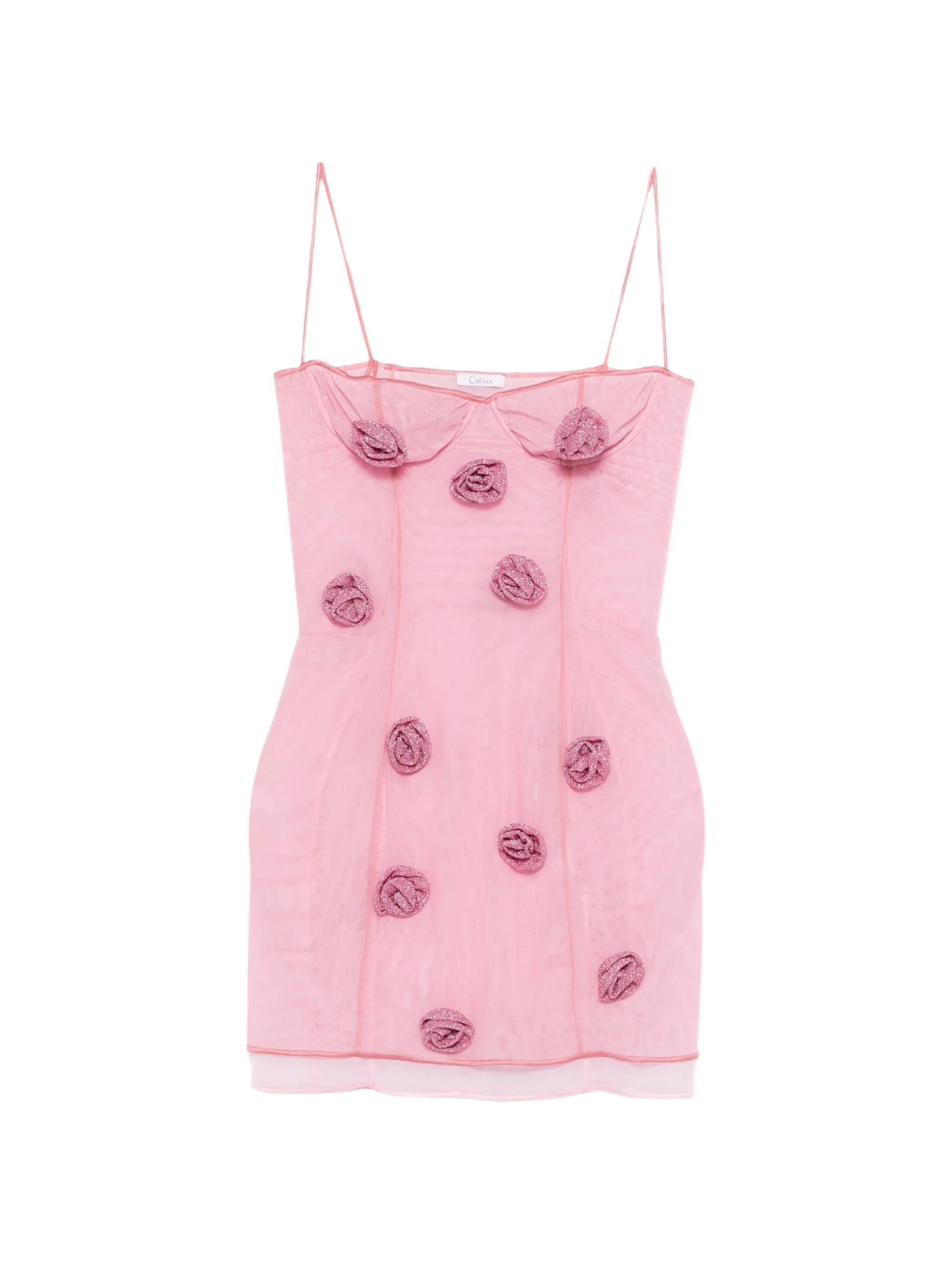 rose balconette mini dress
