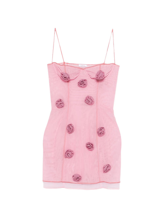 rose balconette mini dress