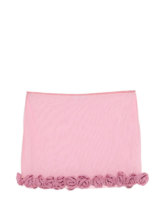 rose trim short skirt