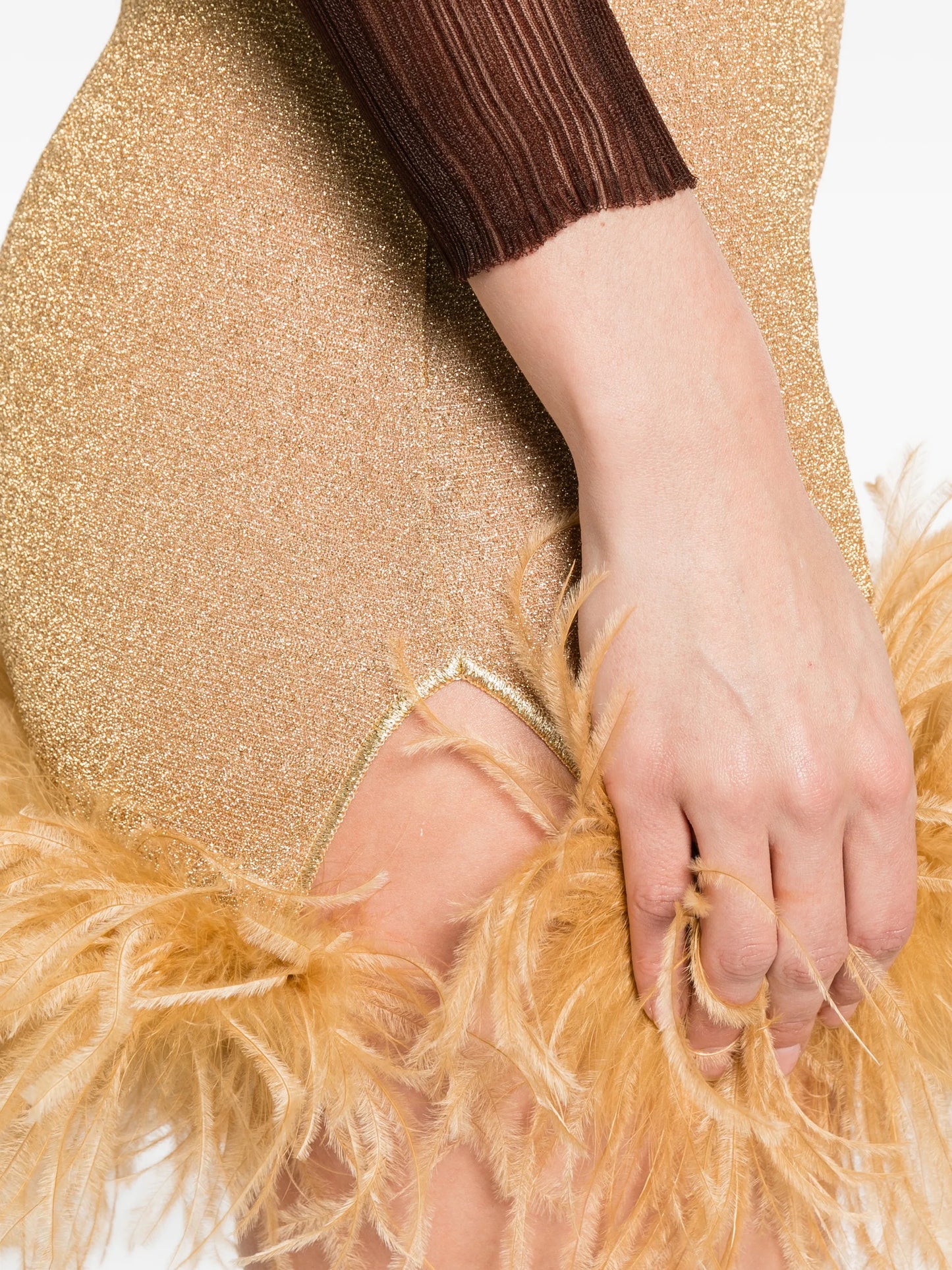 feather-trim mini skirt