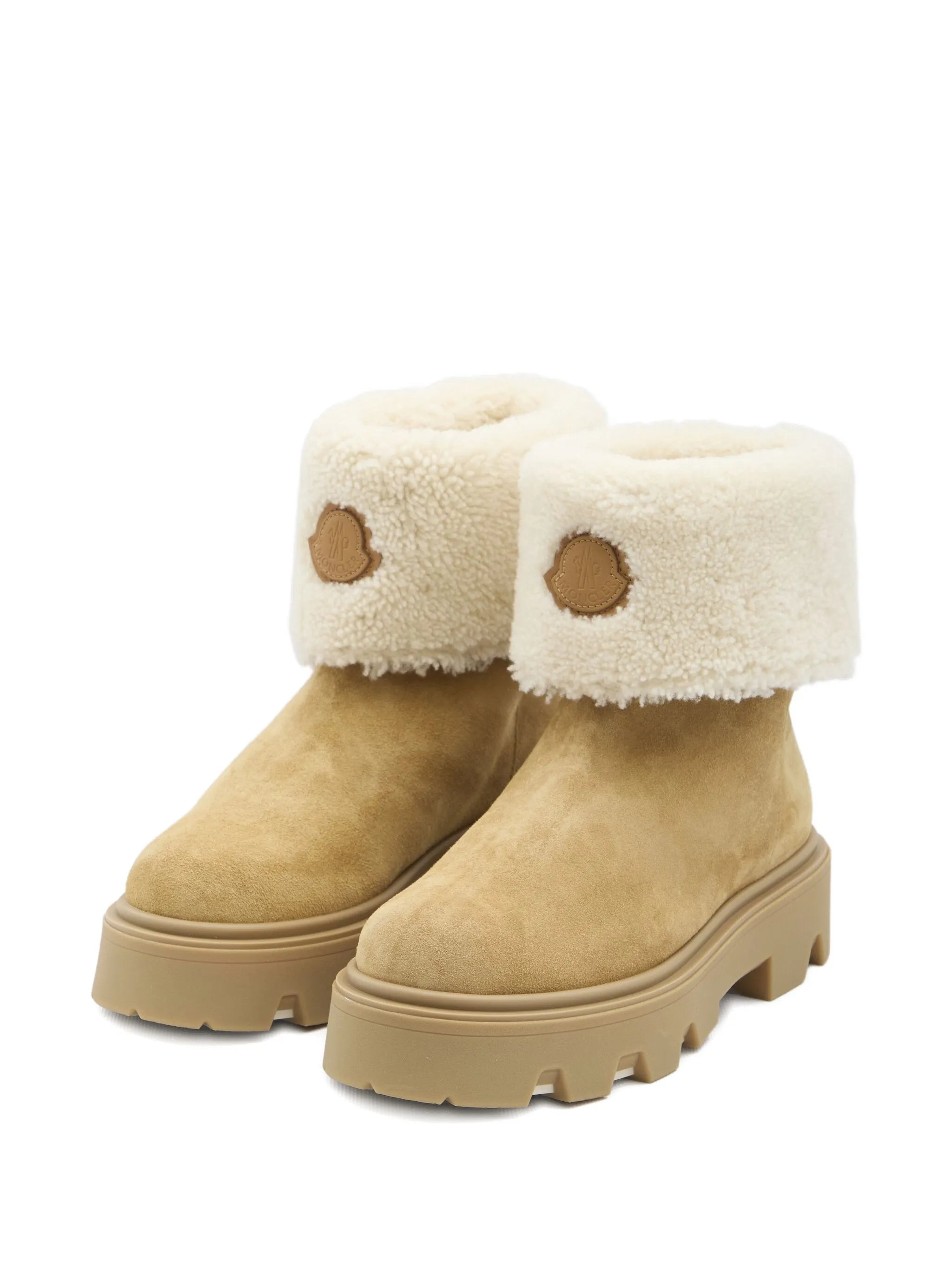 Aurea shearling logo patch boots