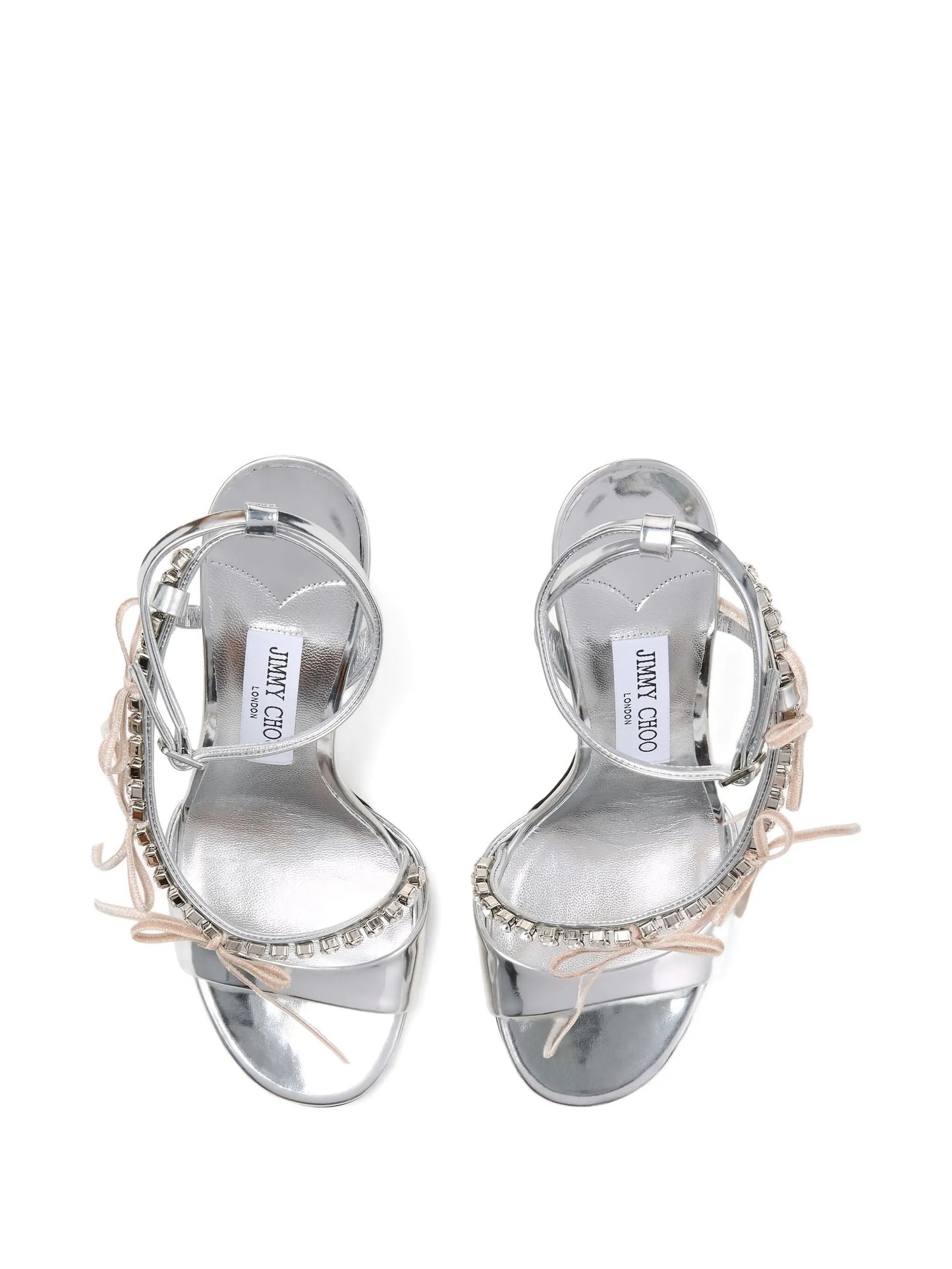 100mm Lula crystal-embellished bow sandals