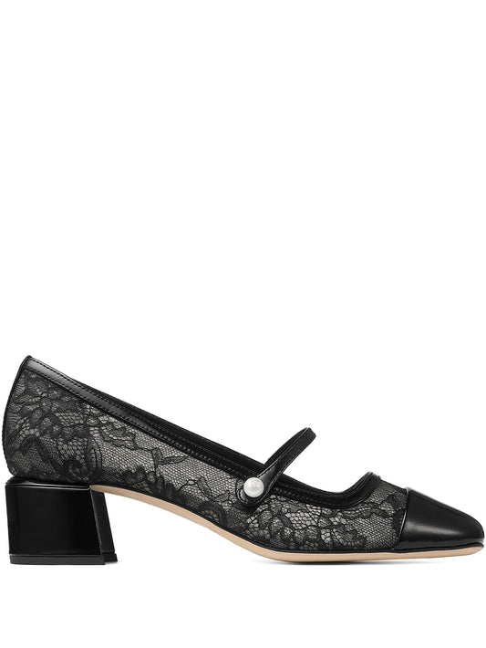 Elisa 45 lace-embellishment pumps