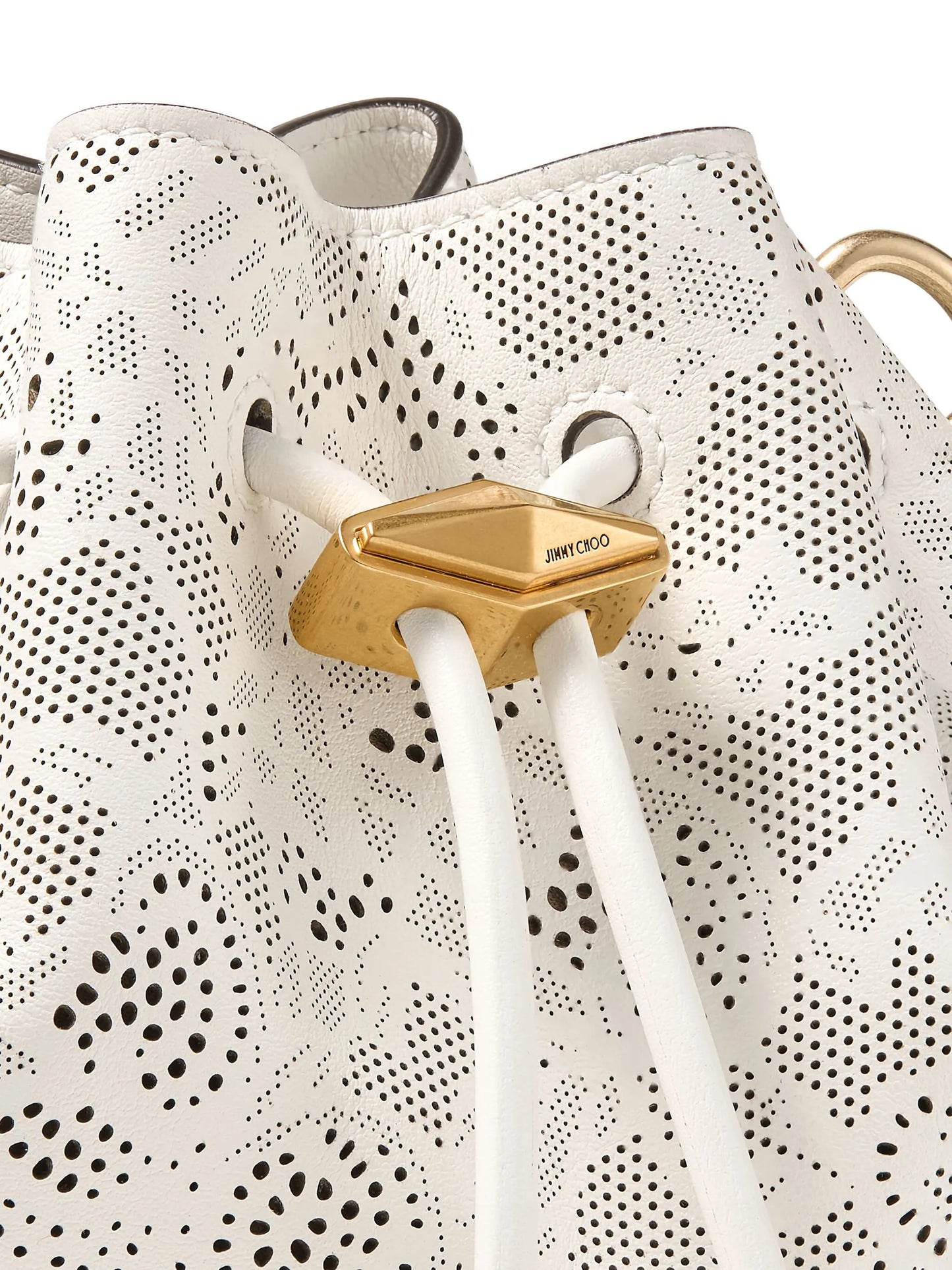 small Cinch perforated-lace drawstring shoulder bag