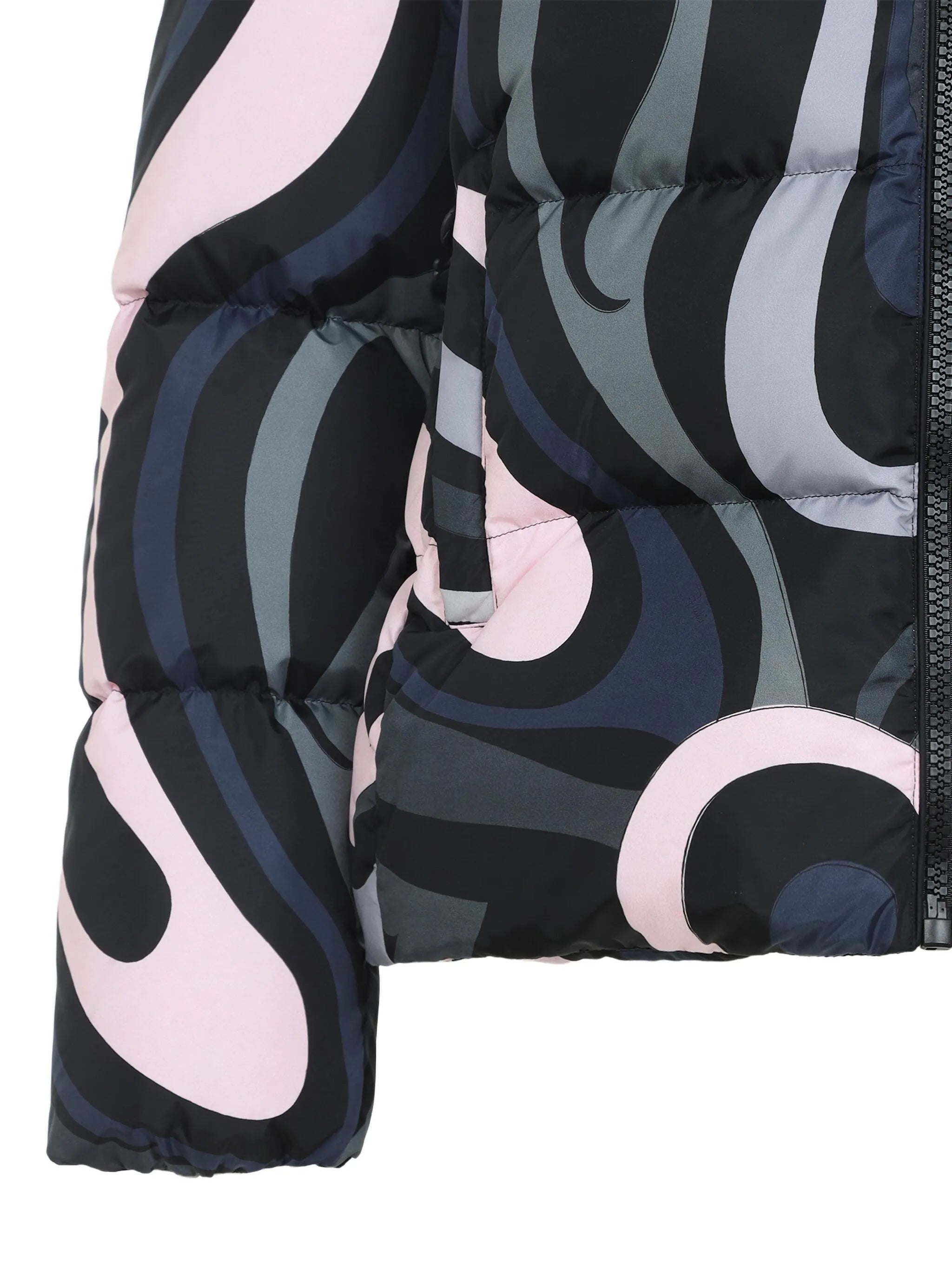 Marmo-print down jacket