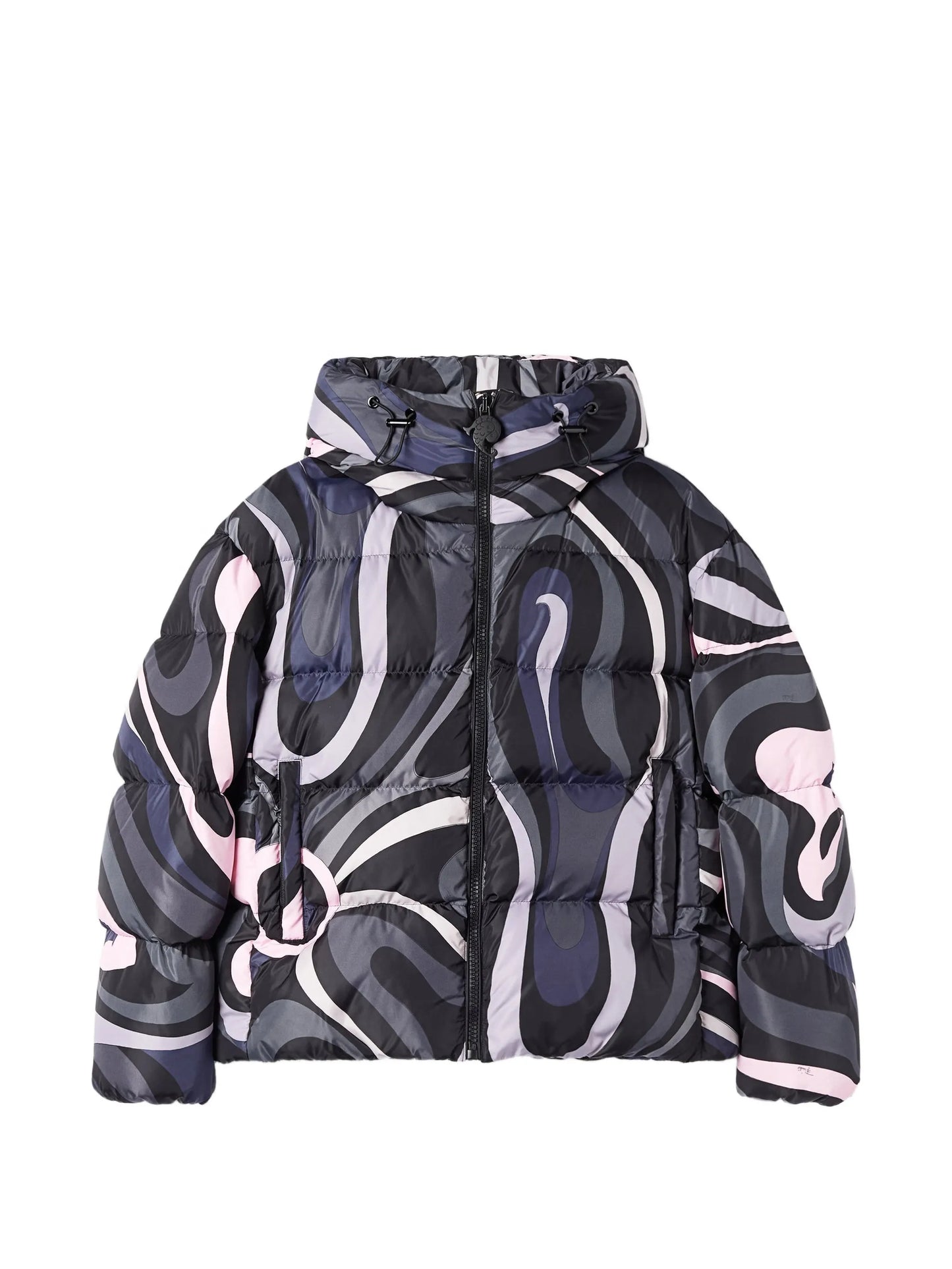 Marmo-print down jacket