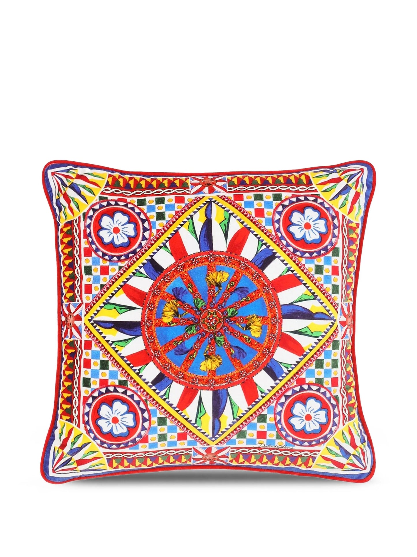 small velvet patterned cushion (45cm x 45cm)