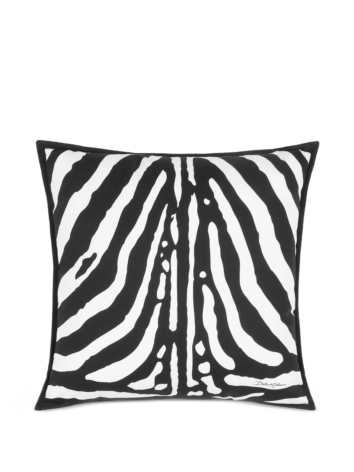 medium zebra-print canvas cushion (50cm x 50cm)