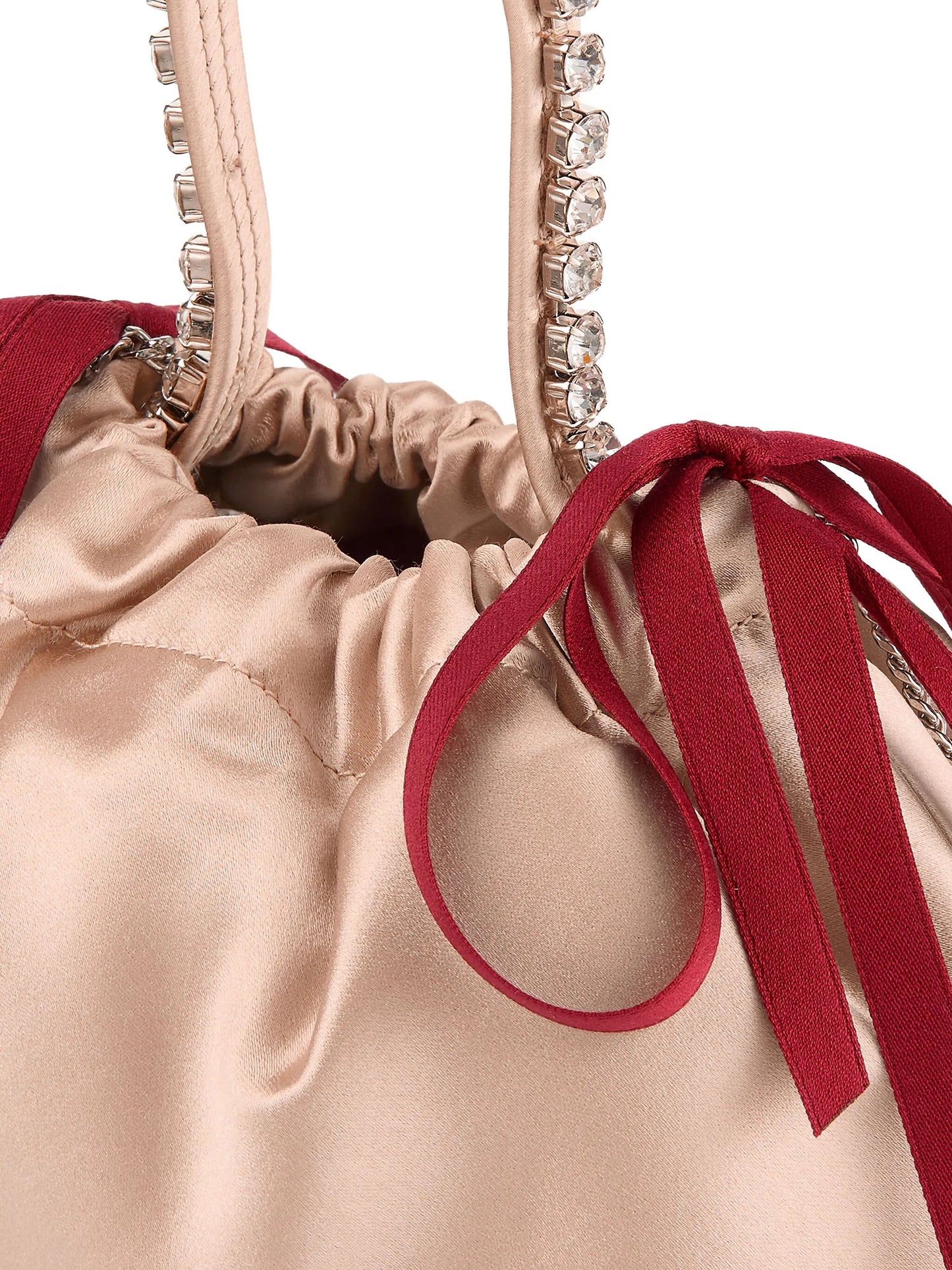 crystal-detail drawstring bucket bag