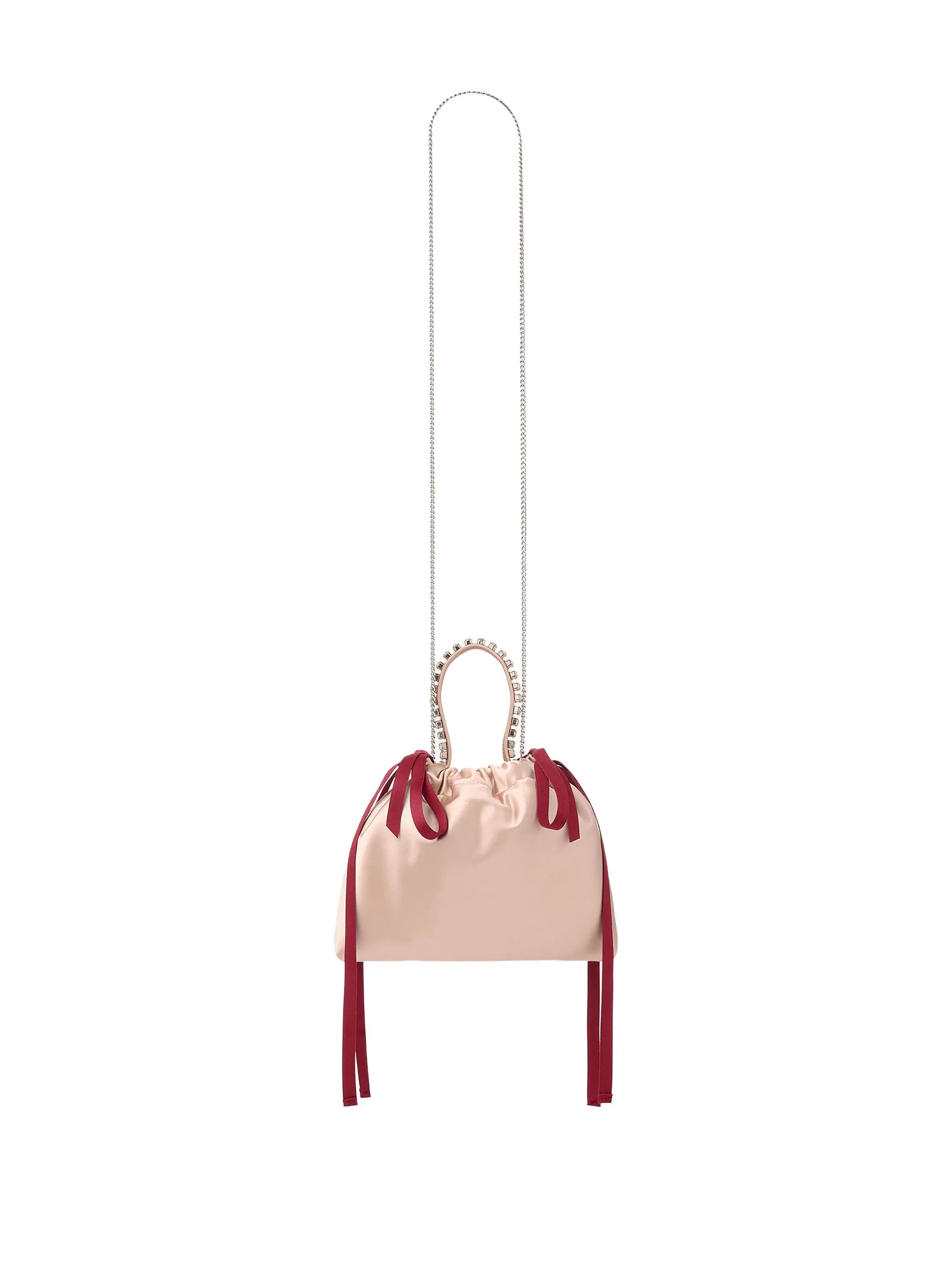 crystal-detail drawstring bucket bag