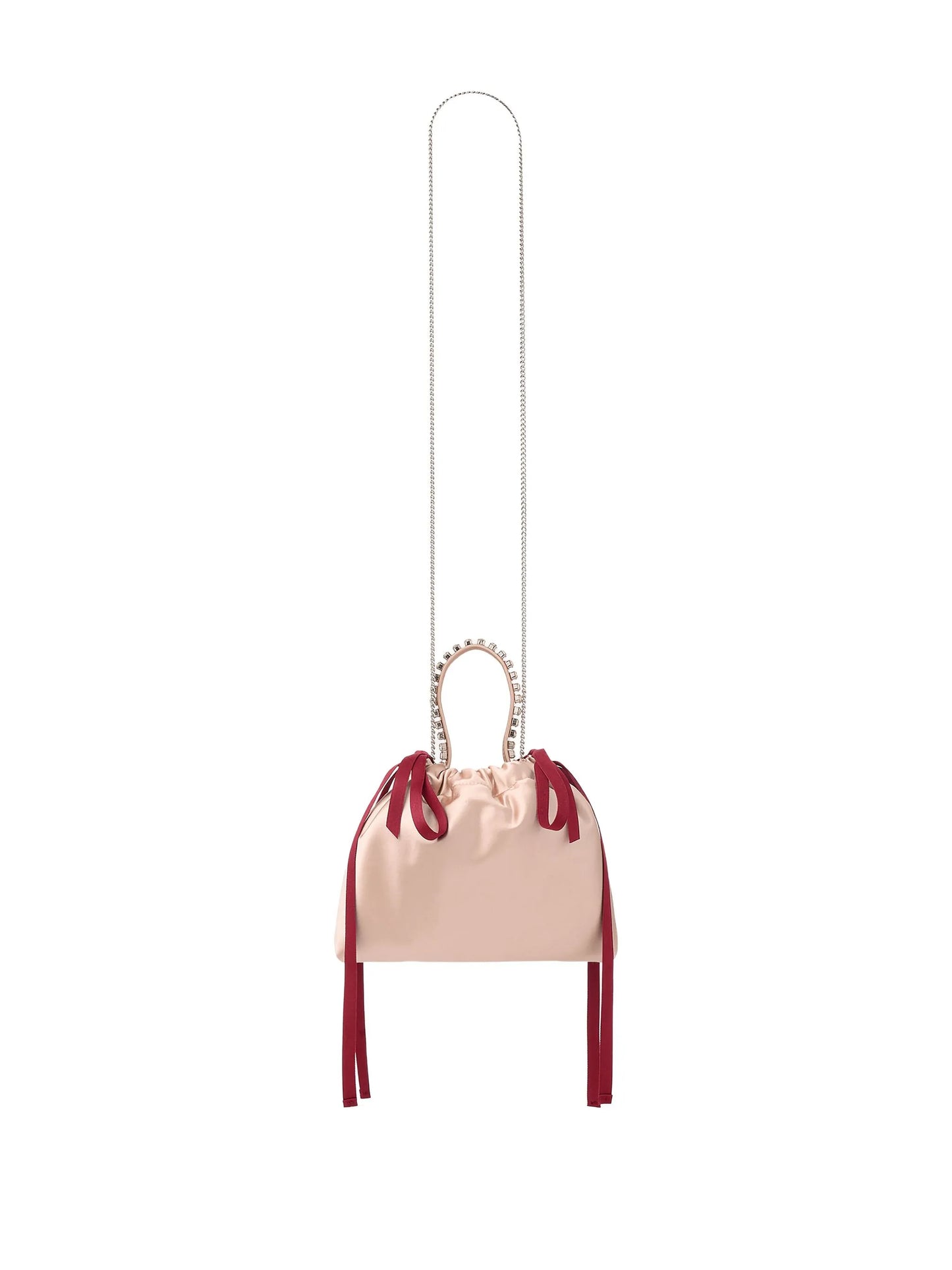crystal-detail drawstring bucket bag