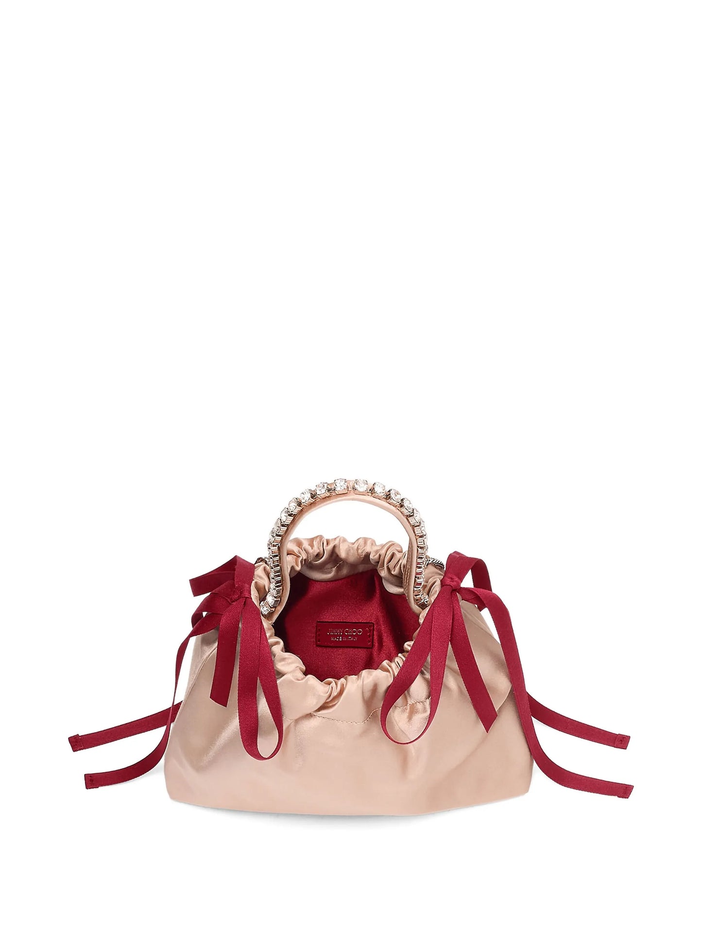 crystal-detail drawstring bucket bag