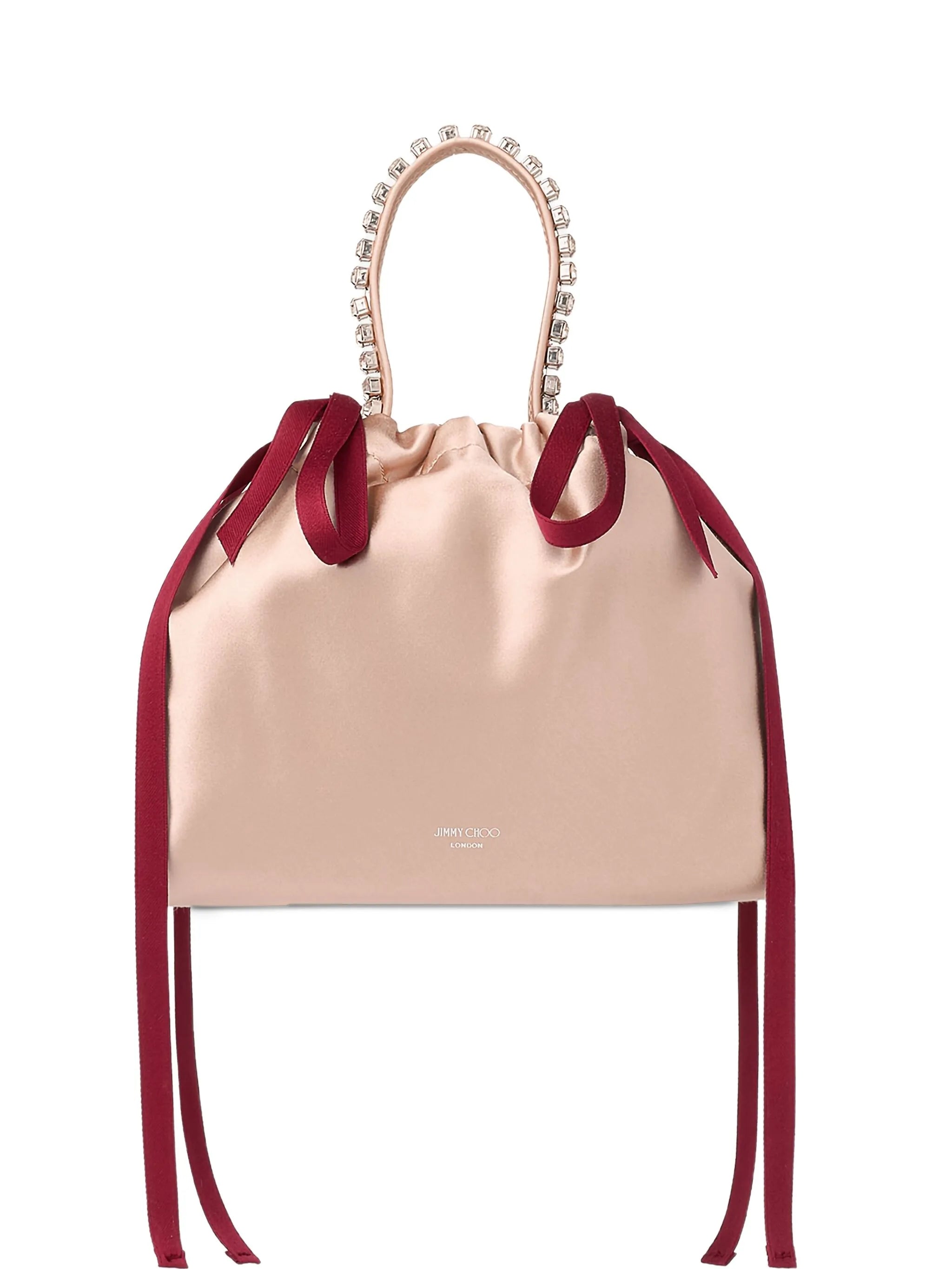 crystal-detail drawstring bucket bag