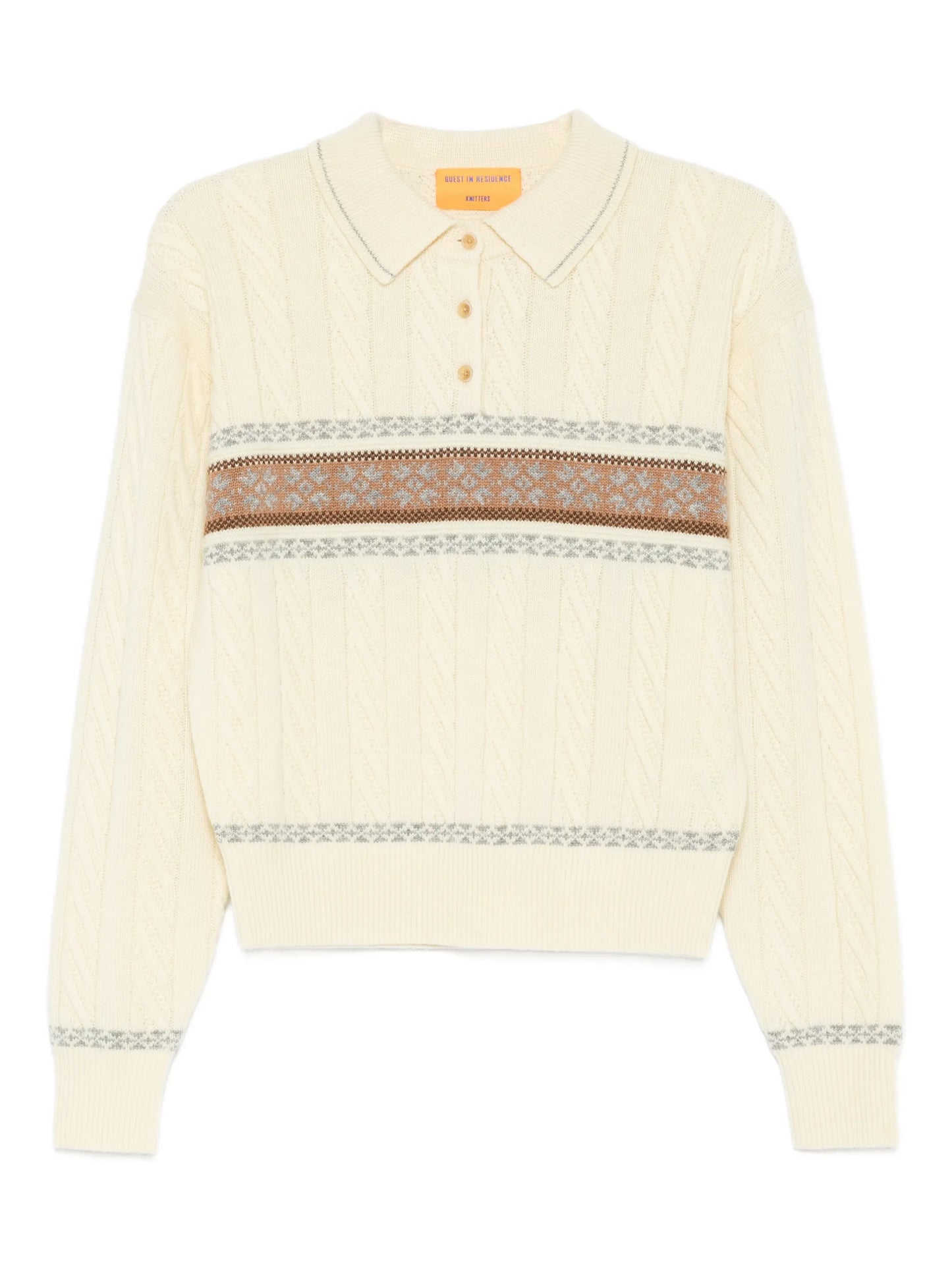 cable collegiate knitted polo top