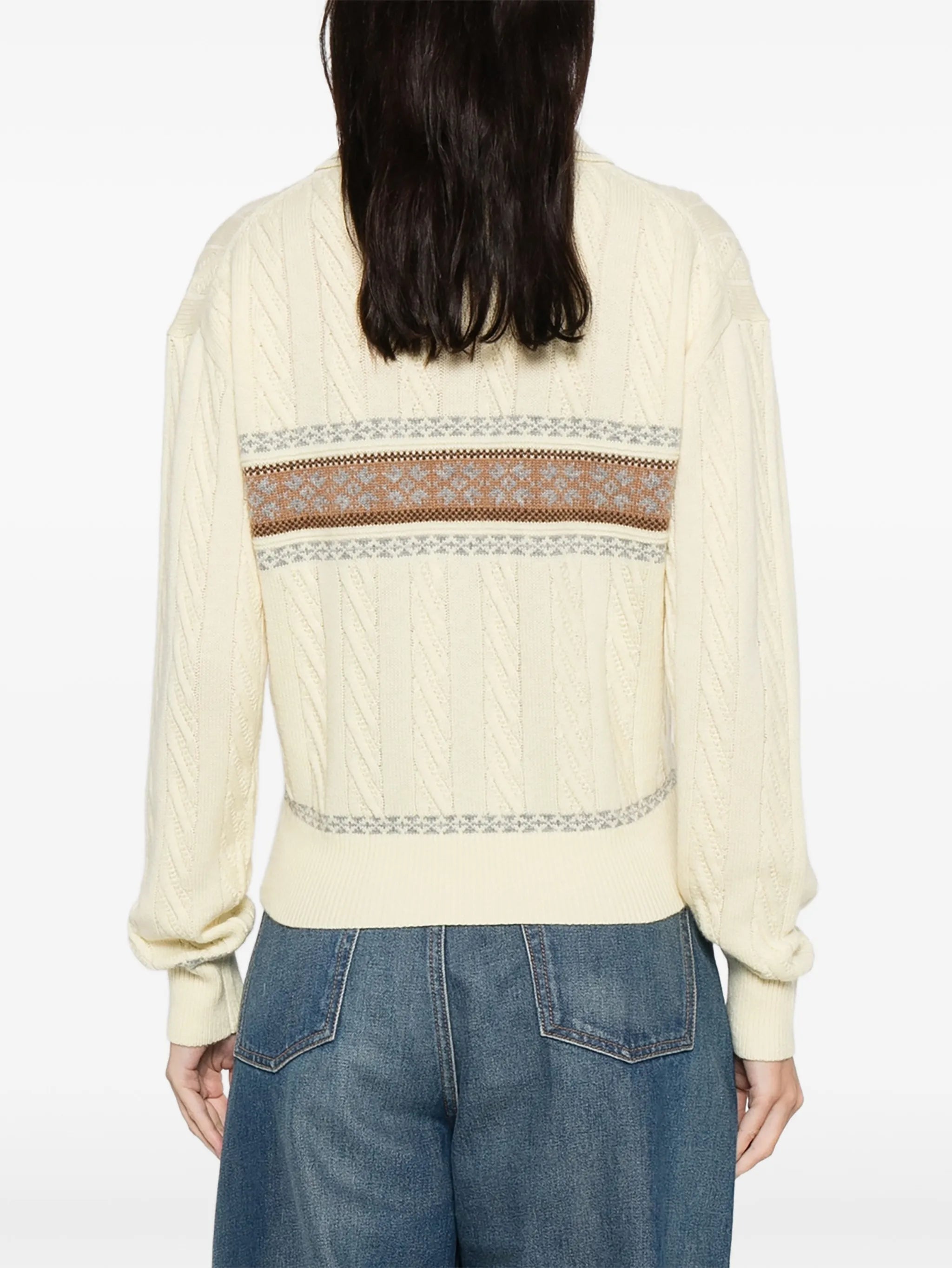 cable collegiate knitted polo top