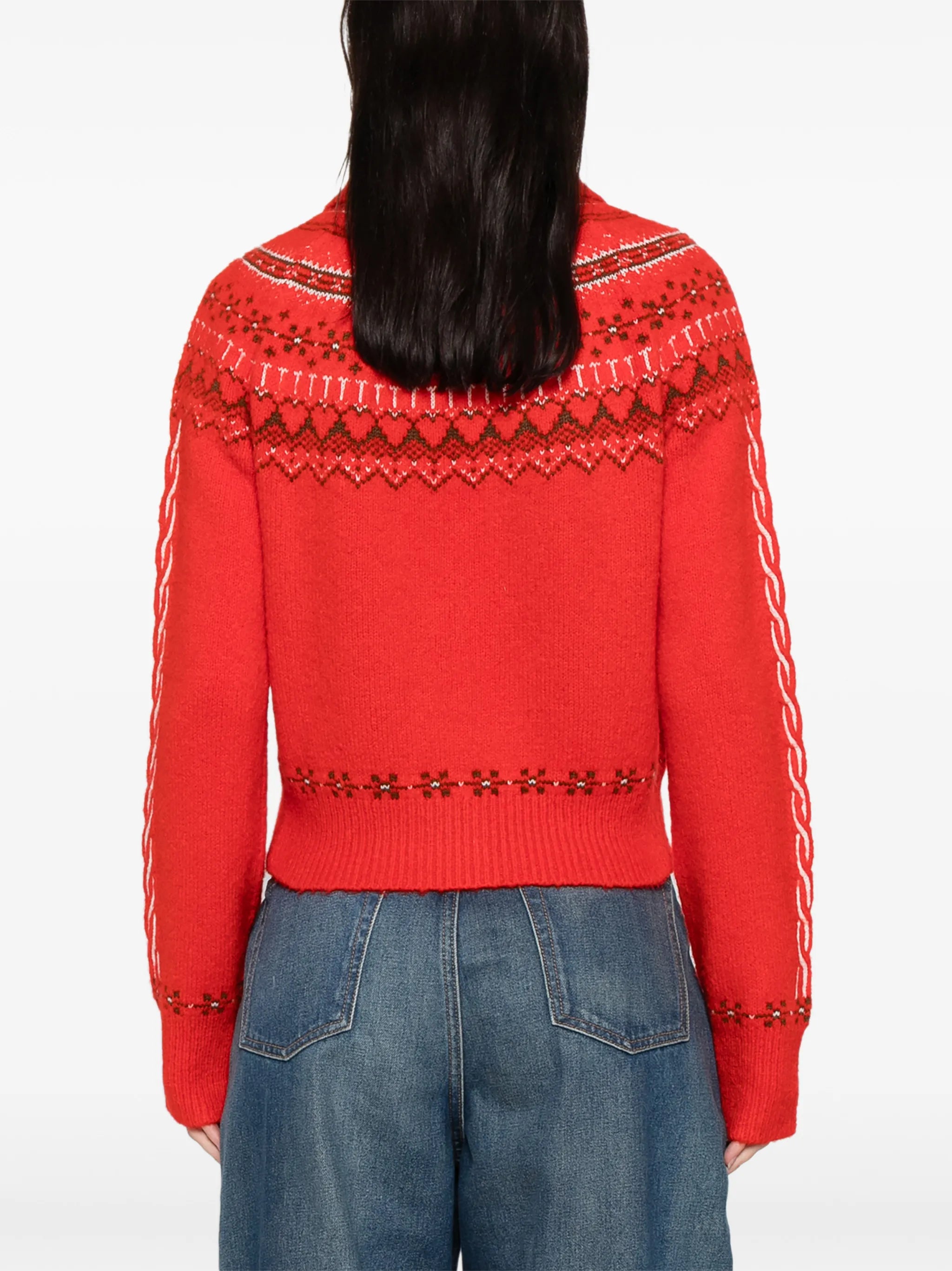 patterned button cardigan